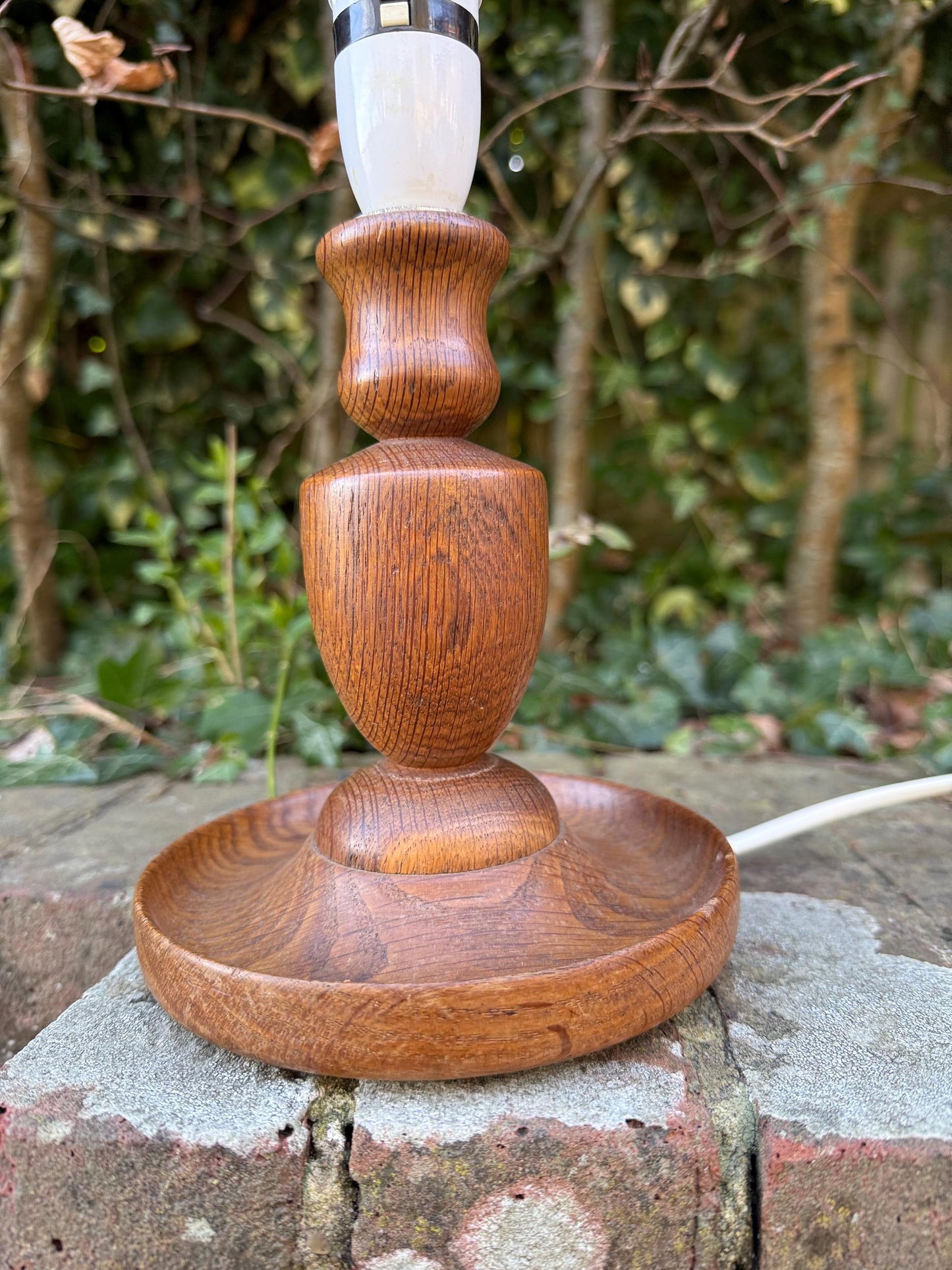Retro vintage wooden OAK table lamp, oak lamp, working table lamp