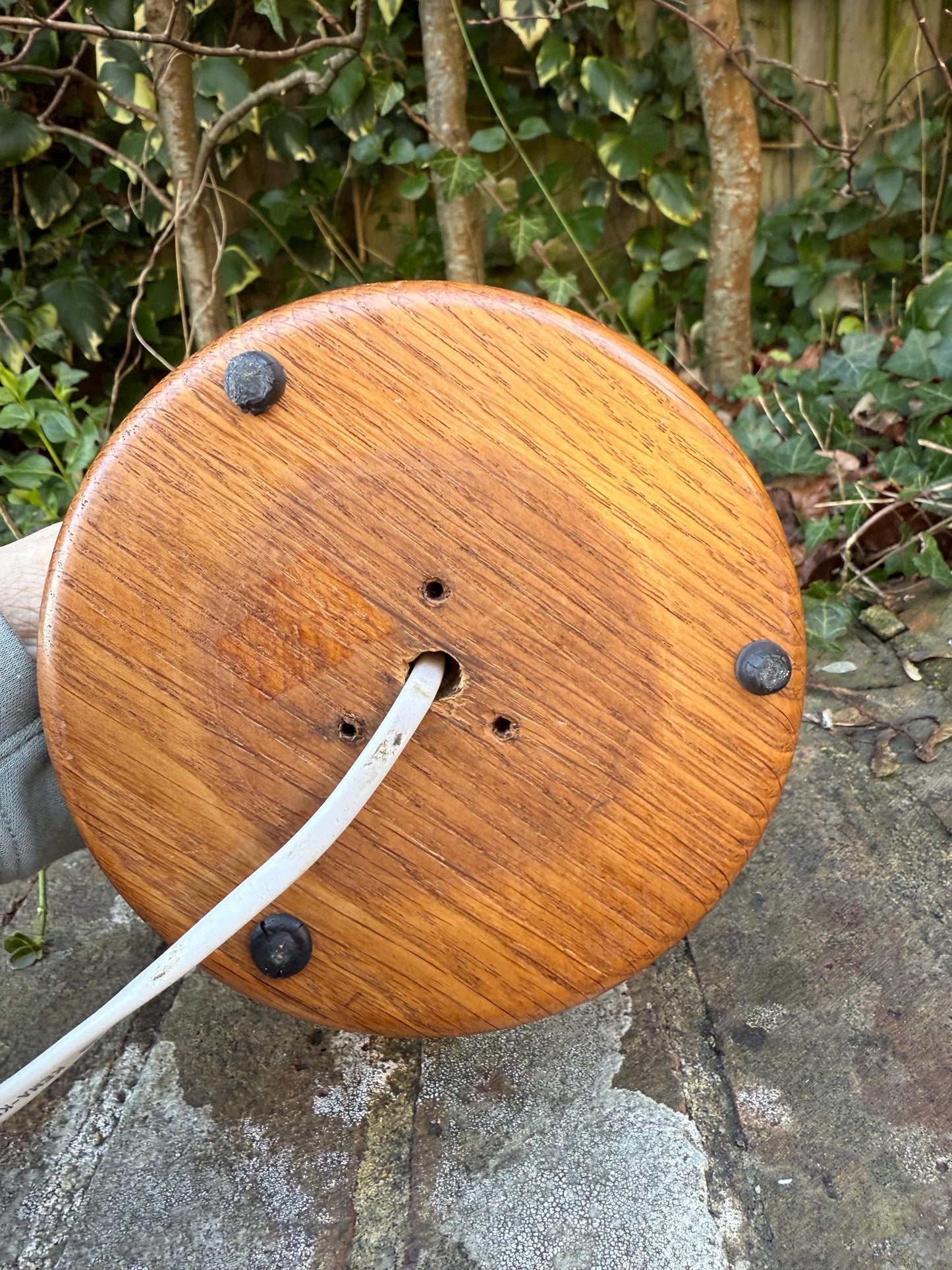 Retro vintage wooden OAK table lamp, oak lamp, working table lamp
