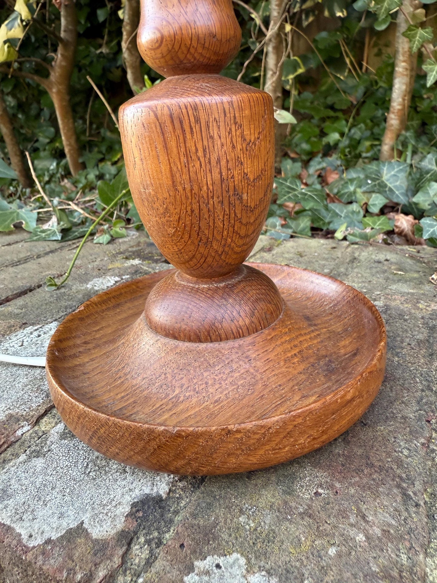 Retro vintage wooden OAK table lamp, oak lamp, working table lamp