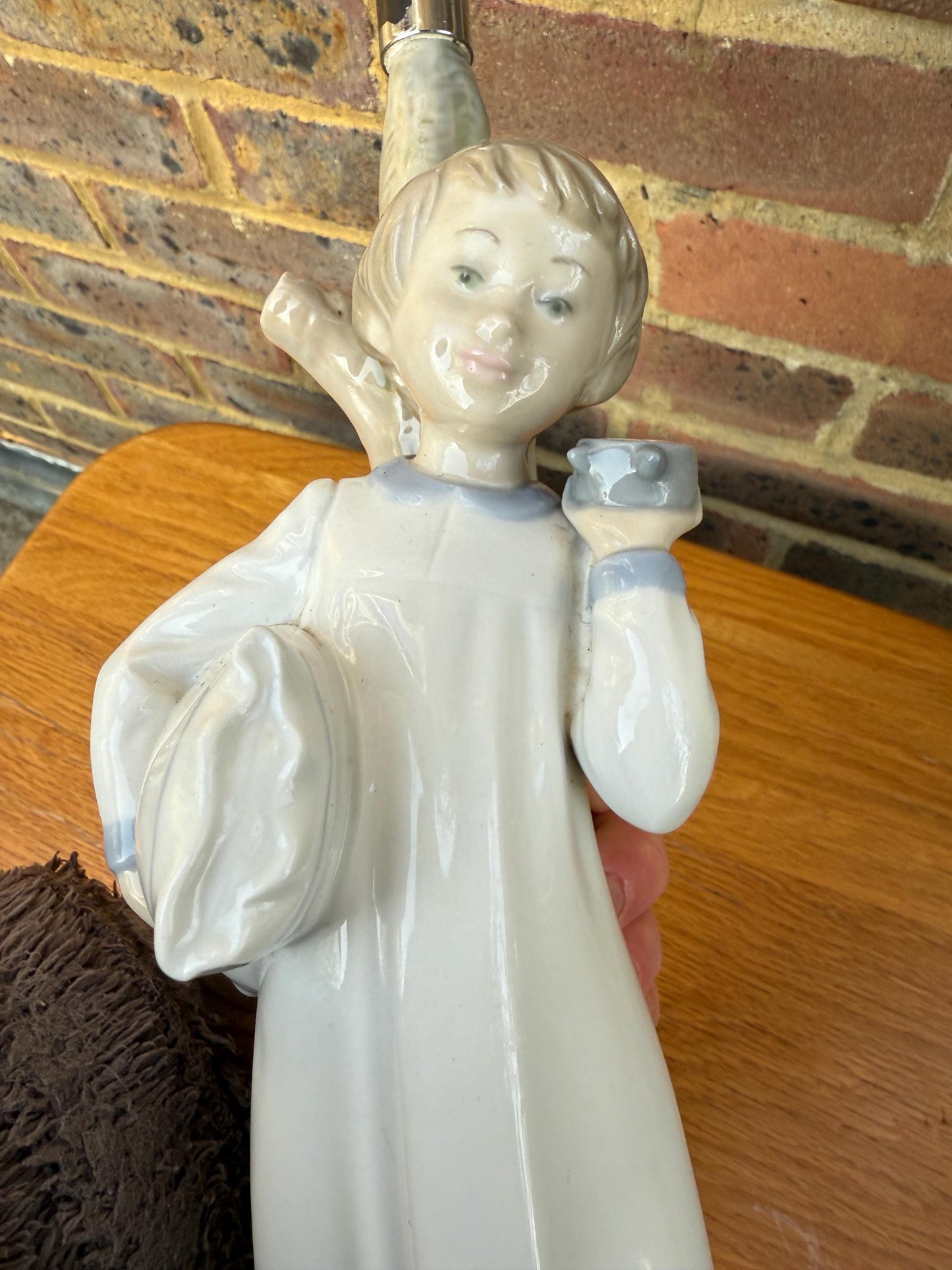 Vintage Lladro Bedtime Table Lamp - Nursery, Child's Room, Bedroom Table Lamp of sleeping boy, Going to Bed, Working, VGC