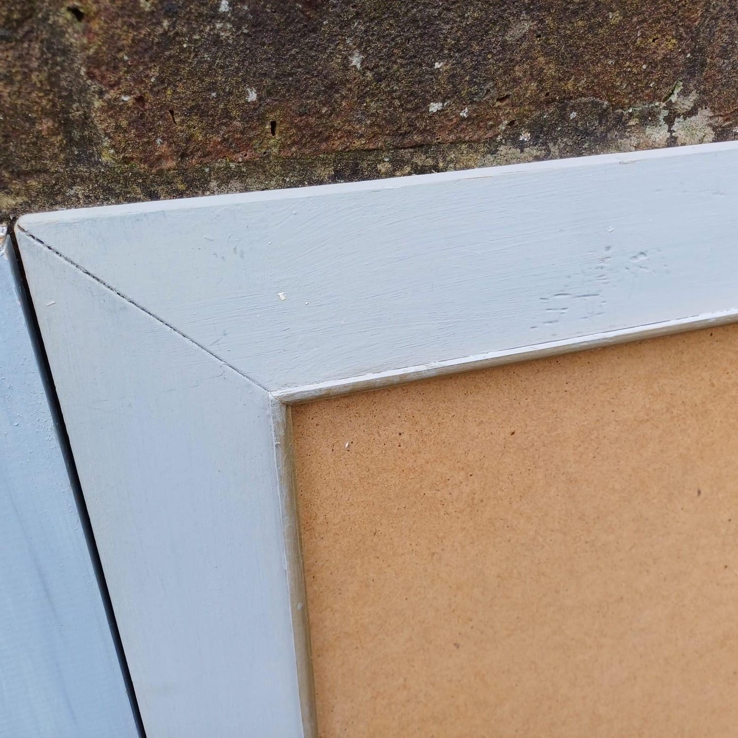Four Large Painted Grey and Gold Pine Wooden Frames, Ready to Hang (approx 55cm x 65cm)