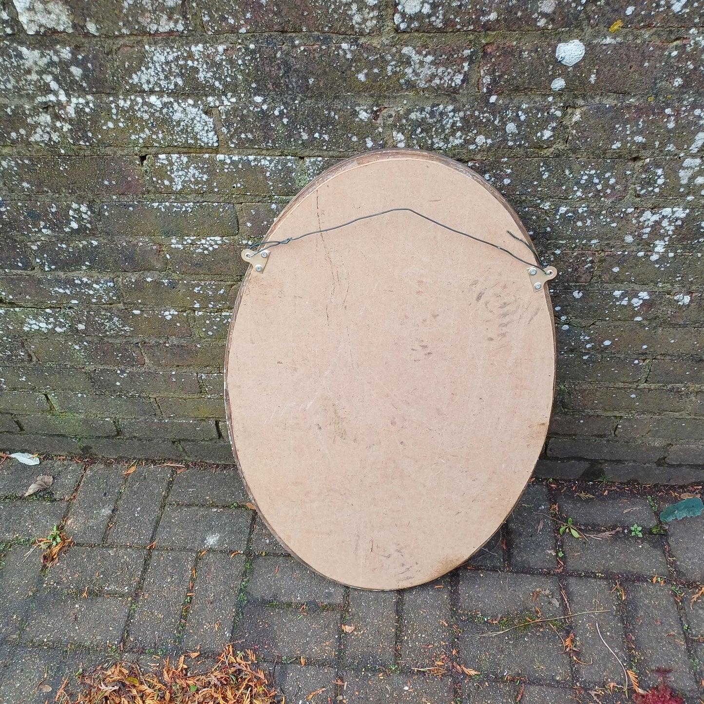 Bespoke Superior Vintage Oval Gold Gilt Antique Mirror – Aged, Worn Effect with Original Thick Bevelled Glass
