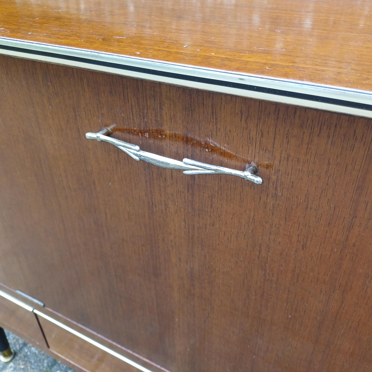 Mid-Century Vintage Retro French Cocktail Sideboard with Illuminated Bar Section FREE HAND Delivery.