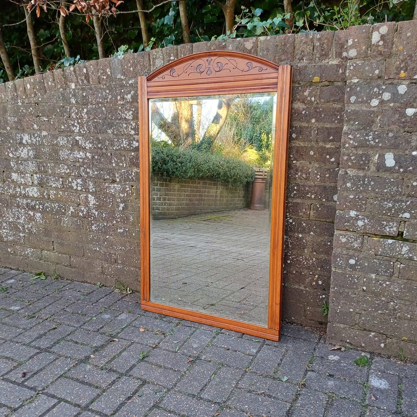 Huge Early 20th Century Large Over Mantel or Wall Mirror – Exceptional Craftsmanship, Elegant Design 118 x 69 cm FREE HAND Delivery
