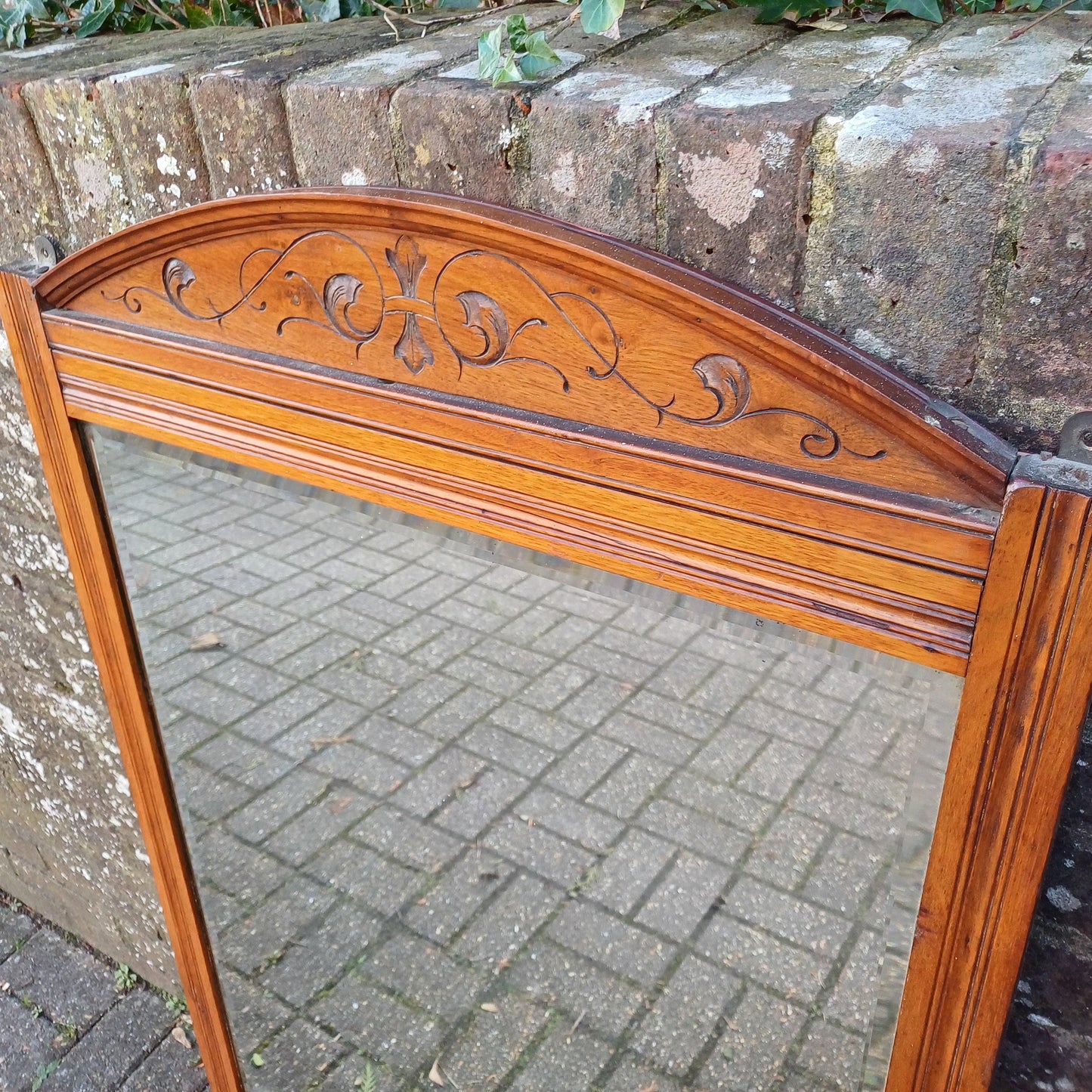 Huge Early 20th Century Large Over Mantel or Wall Mirror – Exceptional Craftsmanship, Elegant Design 118 x 69 cm FREE HAND Delivery