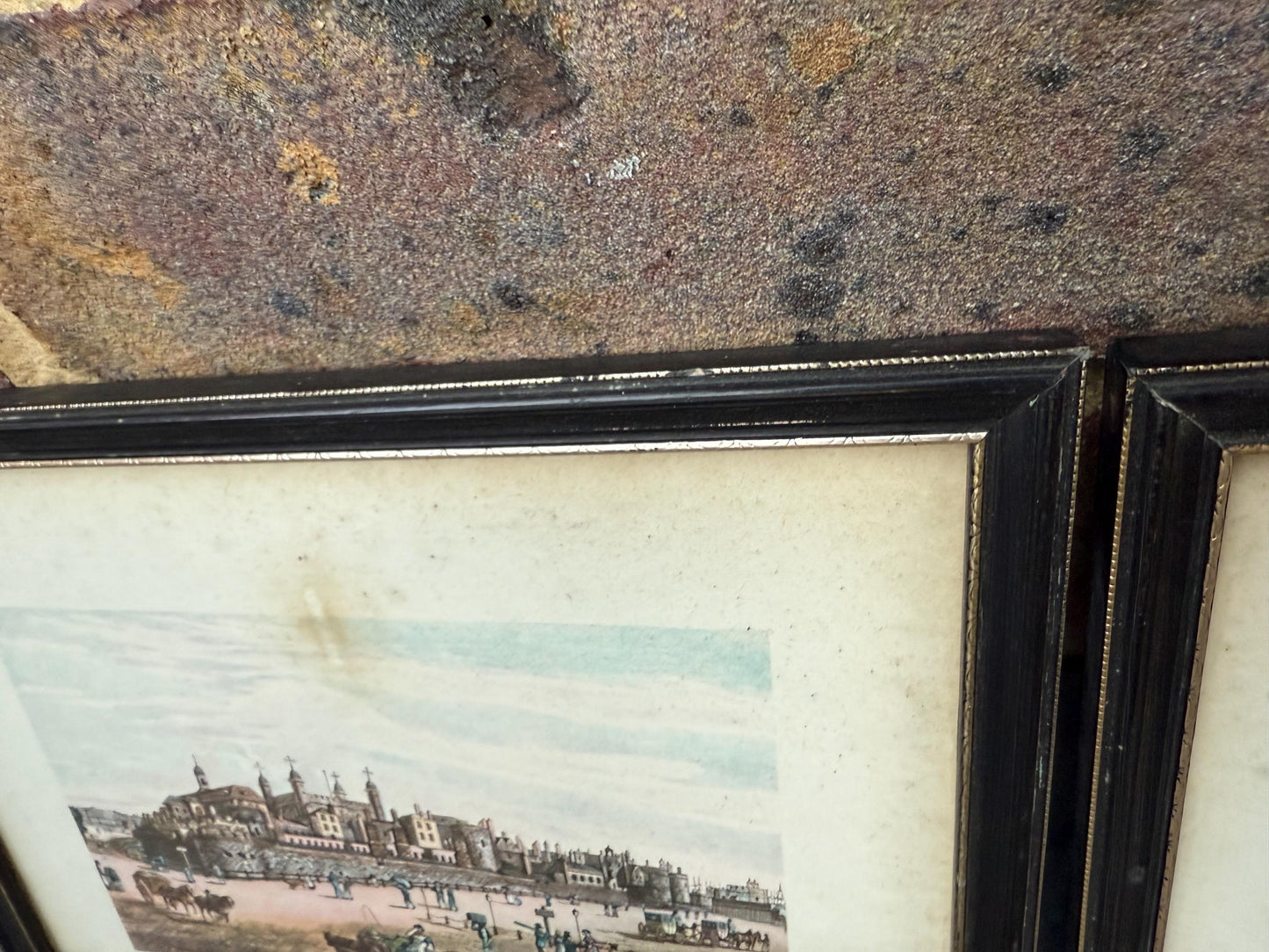 London Scenes – vintage colour aquatint prints by Havel & Sons, The Tower of London and Westminster Abbey, St Margaret’s Church, – 1800s
