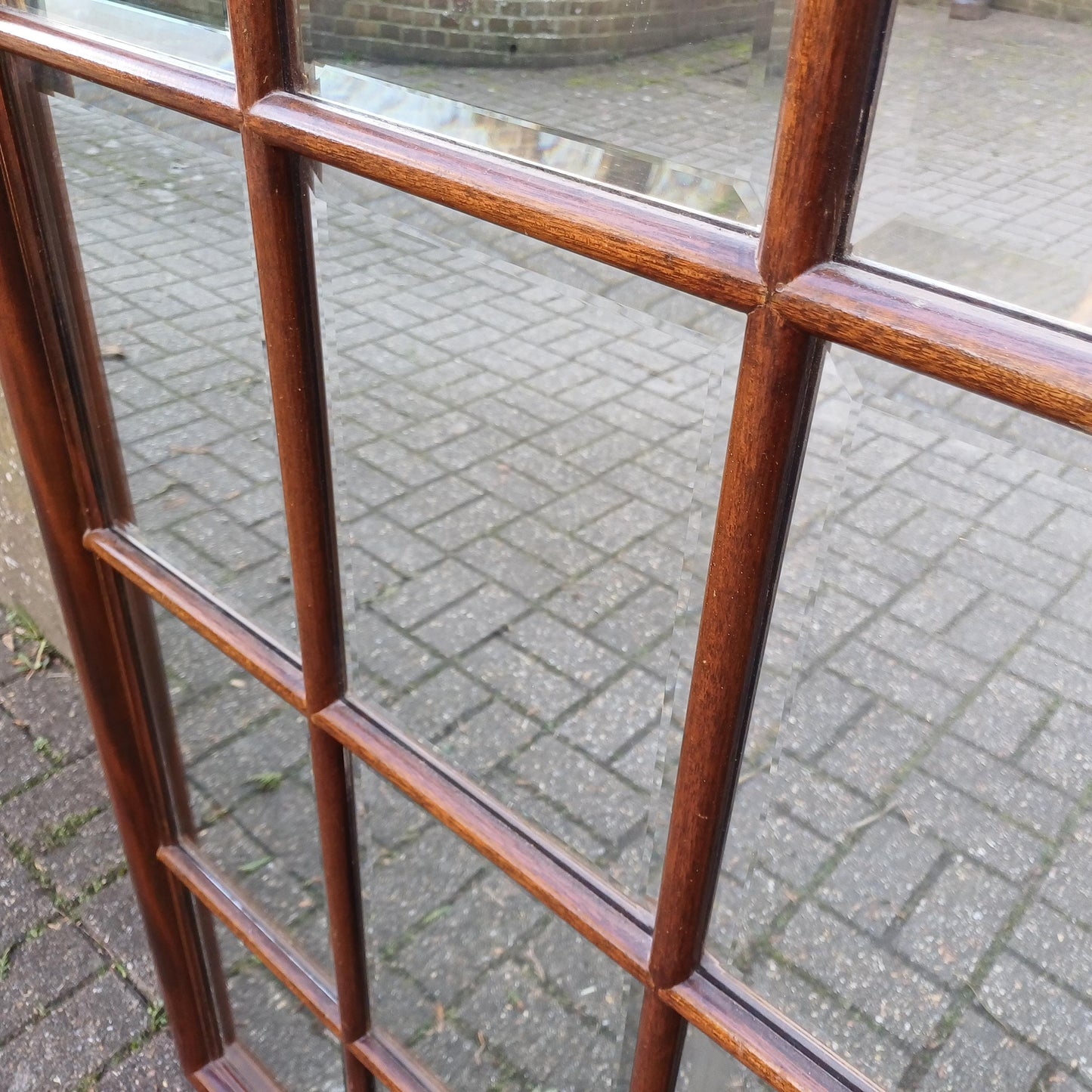Huge Imposing Vintage Style Solid Mahogany Mirror – Bevelled Glass, Exceptional Quality 169 x 81 cm FREE HAND Delivery 16 Bevel Glass Panels