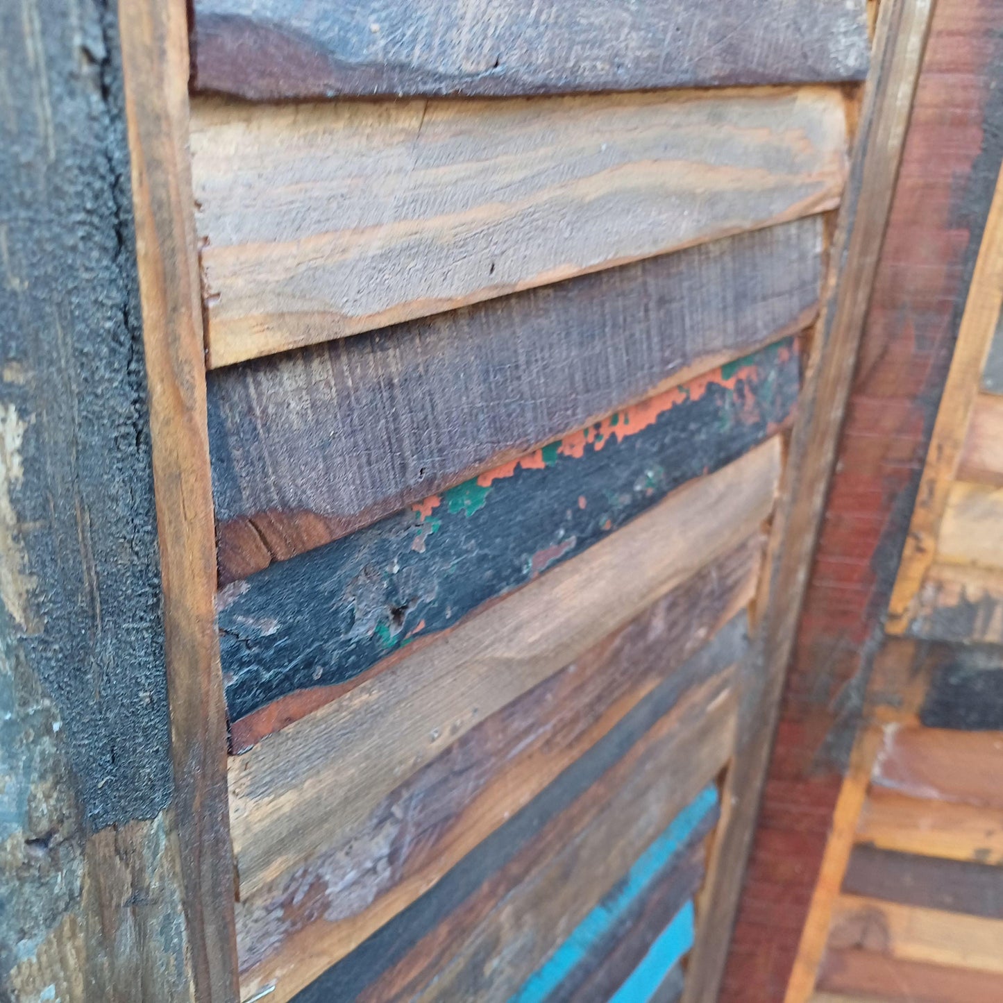 Rustic Handmade Reclaimed Wood Folding Screen Room Divider Vintage Industrial Style FREE HAND Delivery