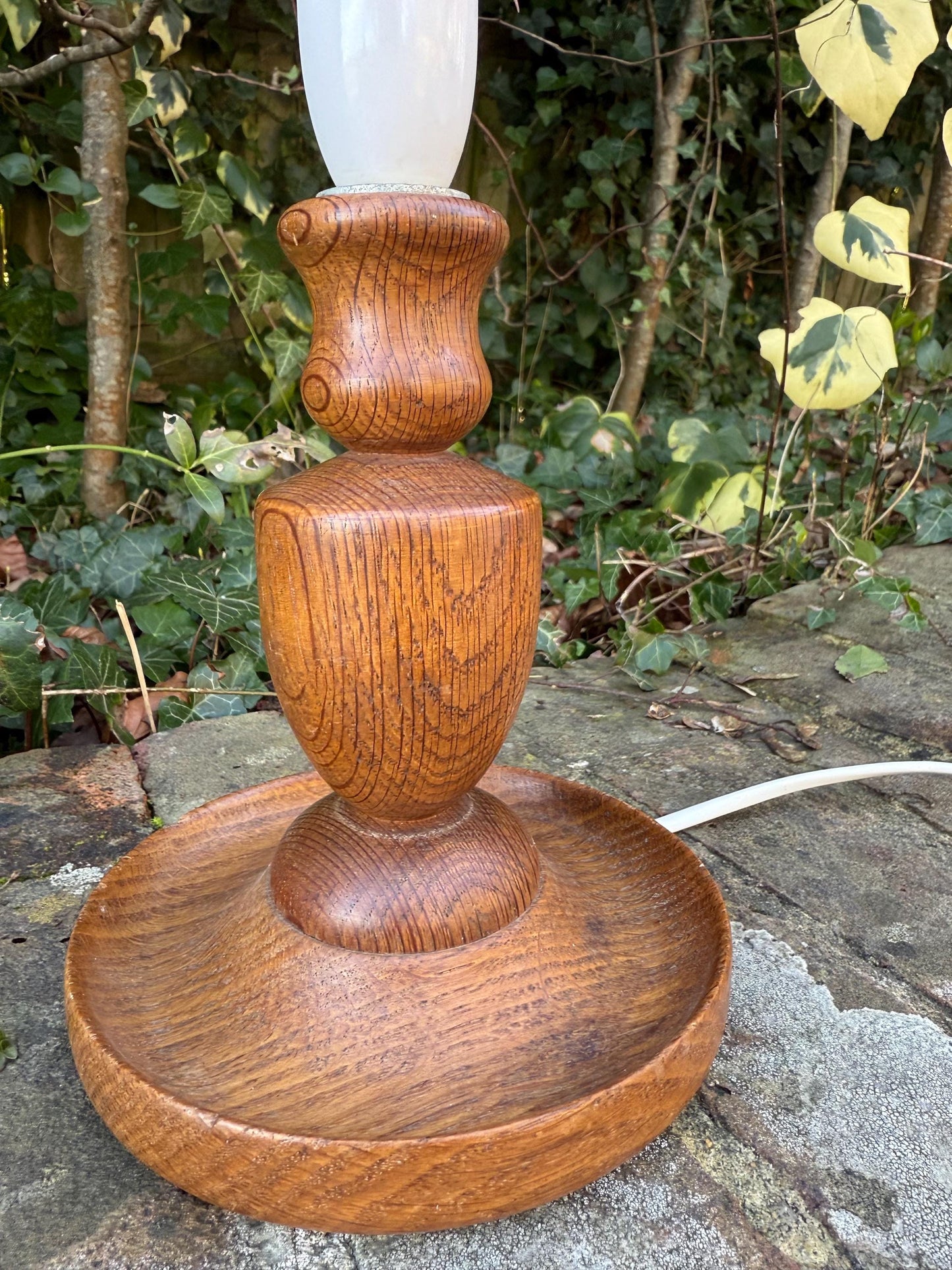 Retro vintage wooden OAK table lamp, oak lamp, working table lamp