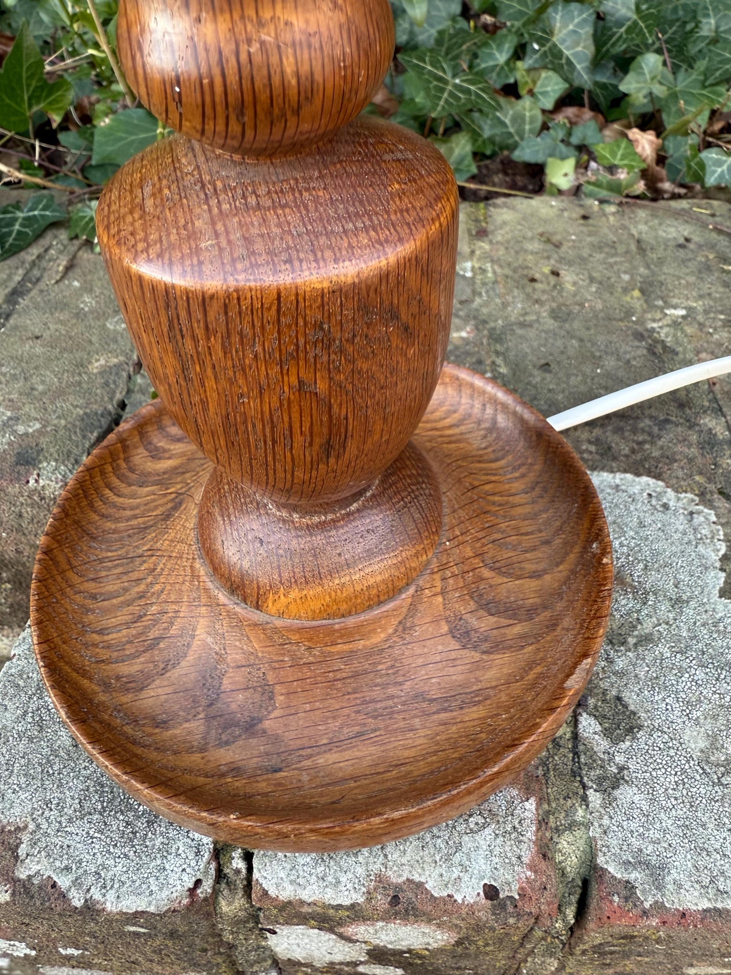 Retro vintage wooden OAK table lamp, oak lamp, working table lamp