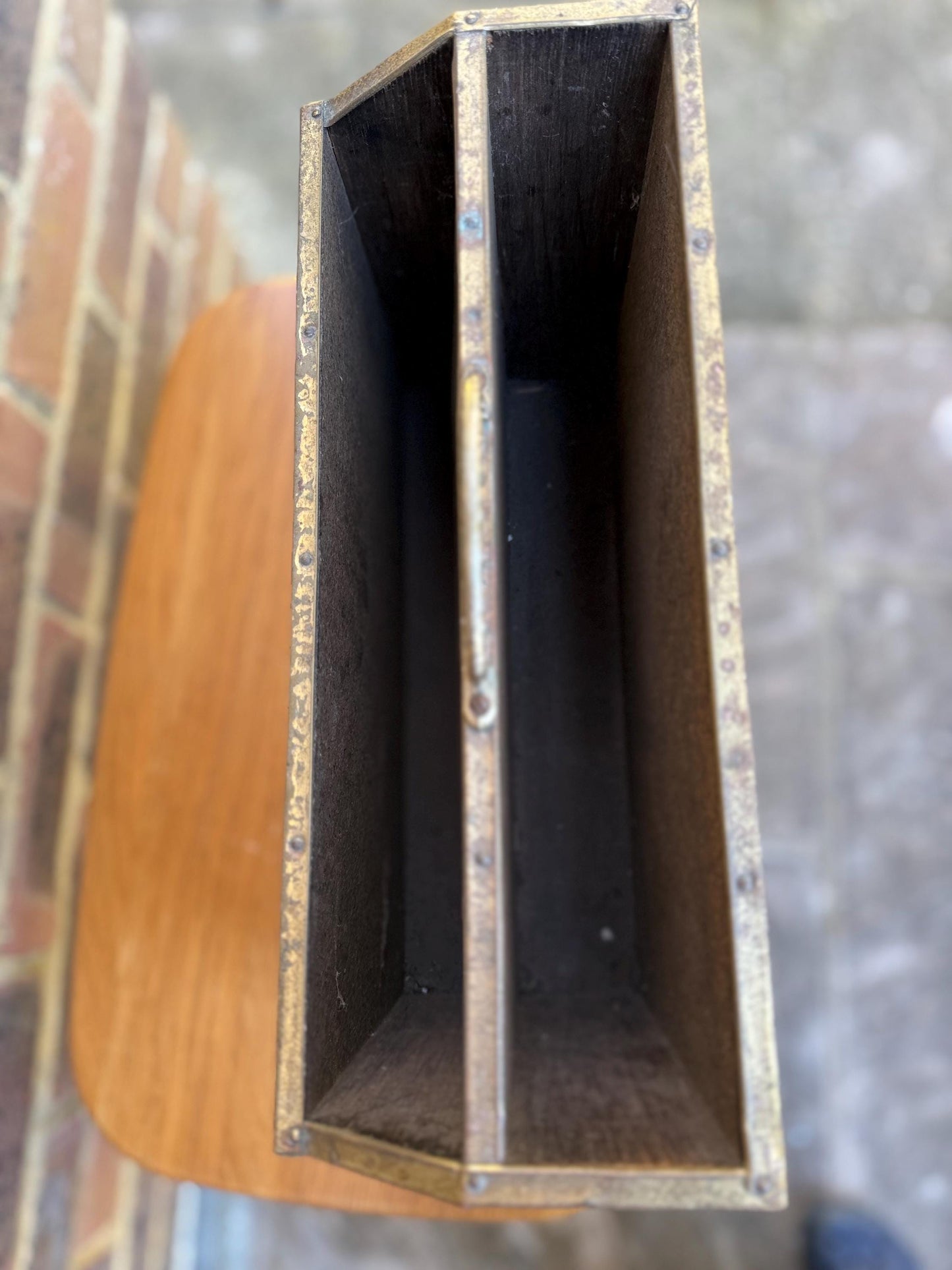 Vintage Mid-Century Brass Medieval Style Magazine Rack – Medieval Tavern Style Decor for Classic Charm