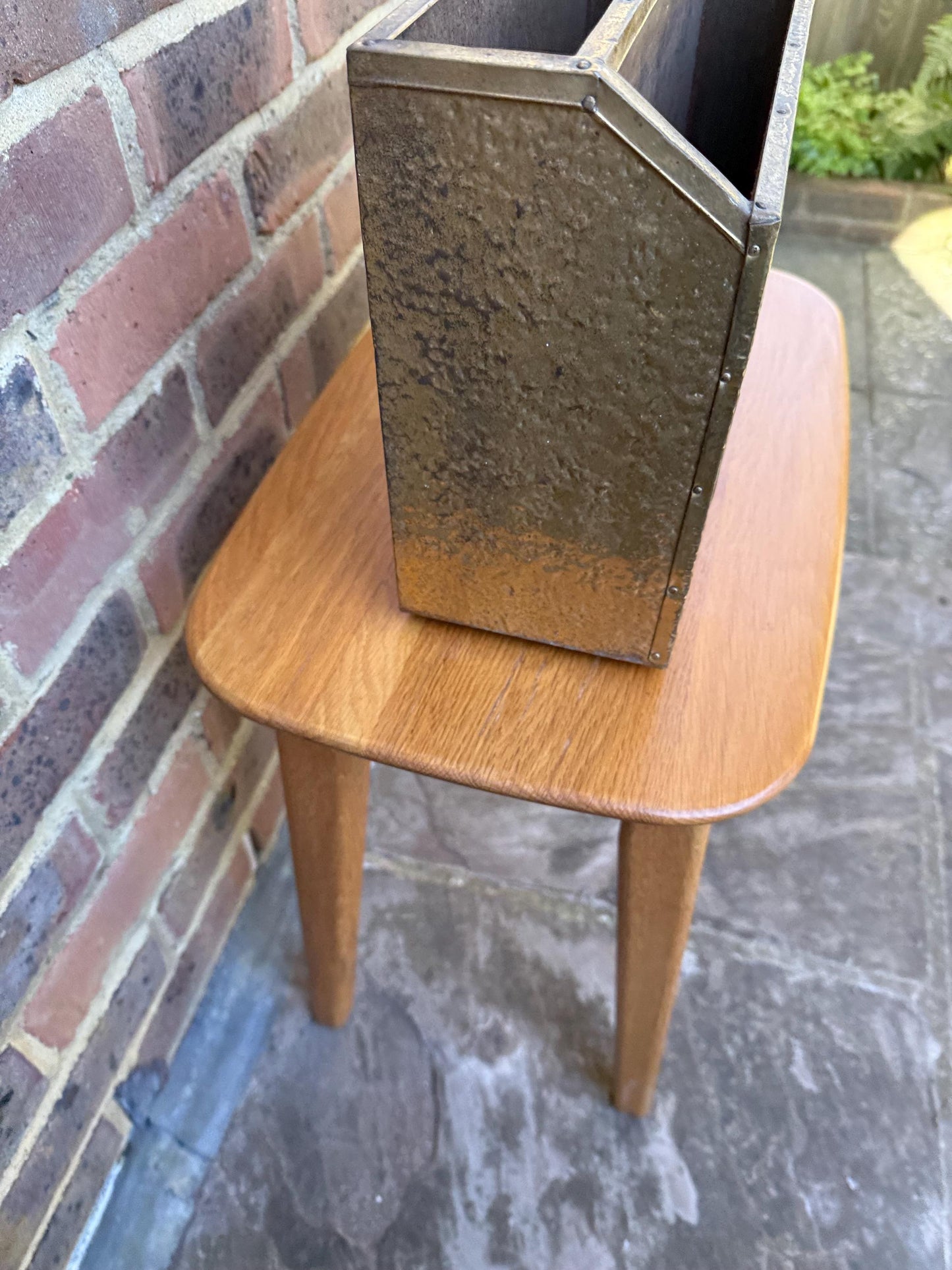 Vintage Mid-Century Brass Medieval Style Magazine Rack – Medieval Tavern Style Decor for Classic Charm