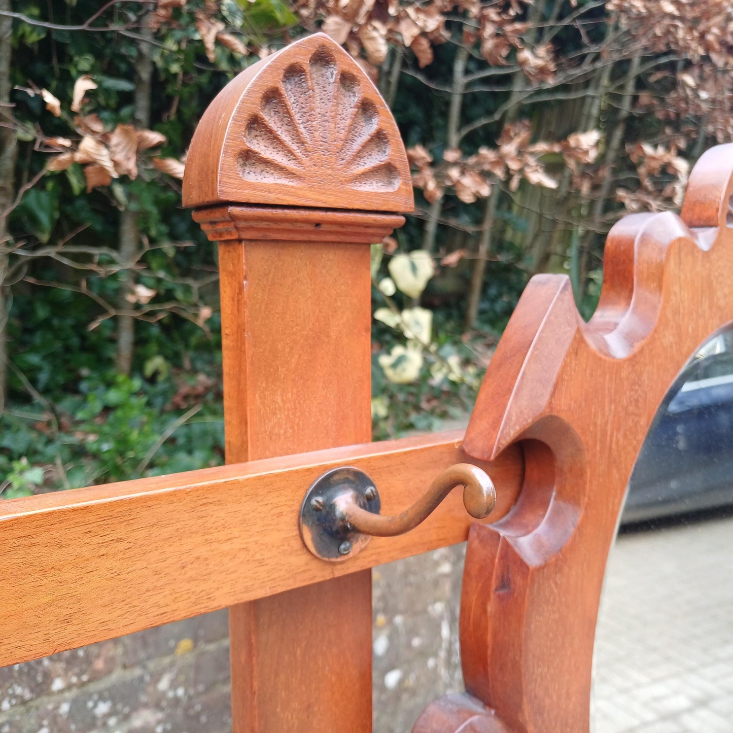 Low Antique Victorian Hall Stand – Mahogany Coat Rack with Mirror and Umbrella Holder-Outstanding Condition FREE HAND Delivery