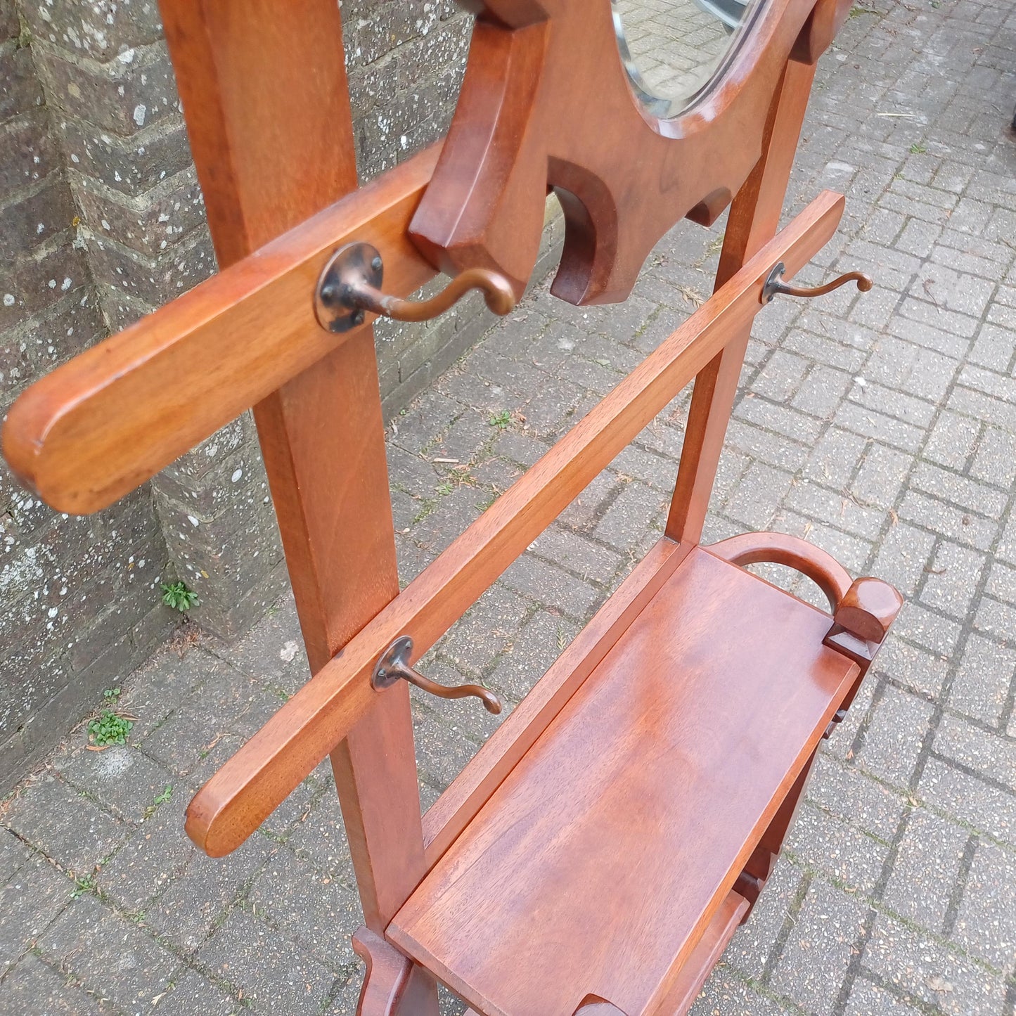 Low Antique Victorian Hall Stand – Mahogany Coat Rack with Mirror and Umbrella Holder-Outstanding Condition FREE HAND Delivery