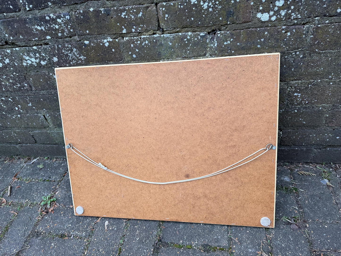 Good Sized Vintage 70s Retro Gilt Gold Wall Mirror – currently horizontal/landscape (60cm x 46cm)