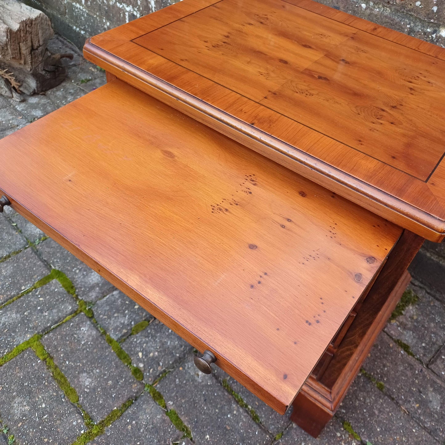 Vintage Georgian Style Miniature Chest of Drawers – Burr Elm Veneer, 1980s Reproduction Jewelry Precious Things