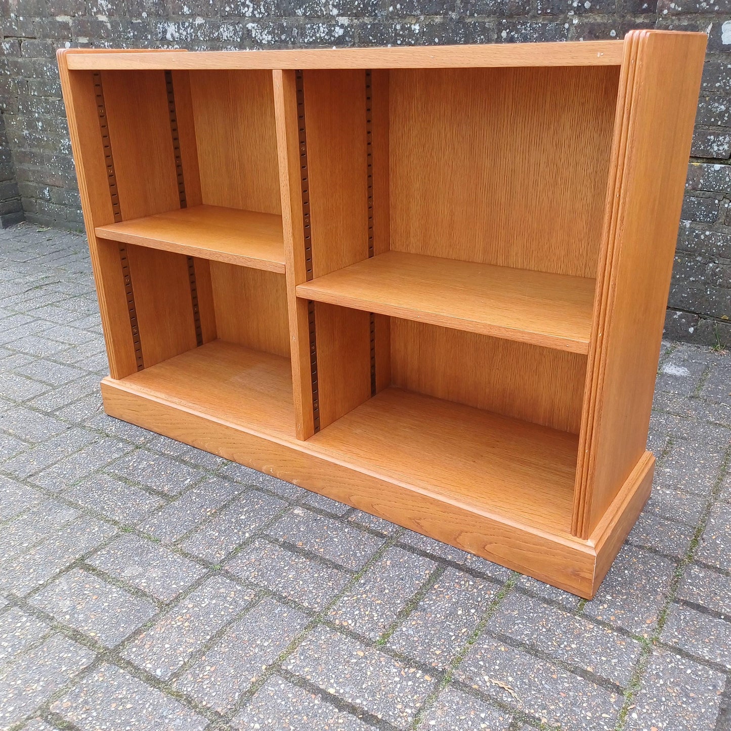 Antique Style Oak Veneer Bookcase | 1920s Stripped Oak Look | Adjustable Shelves | Vintage-Style Bookshelf FREE HAND Delivery
