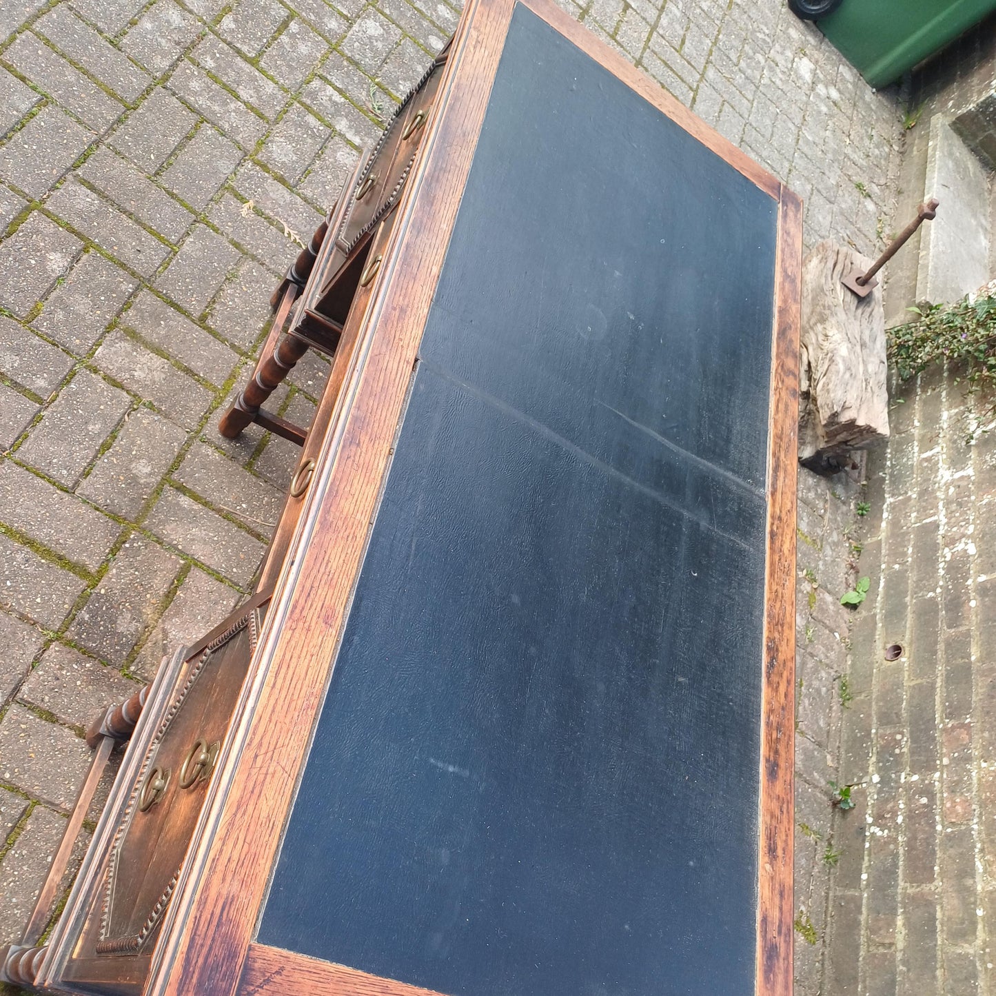 Large Vintage Antique Solid Oak Desk 5 Drawers Top Quality FREE HAND Delivery