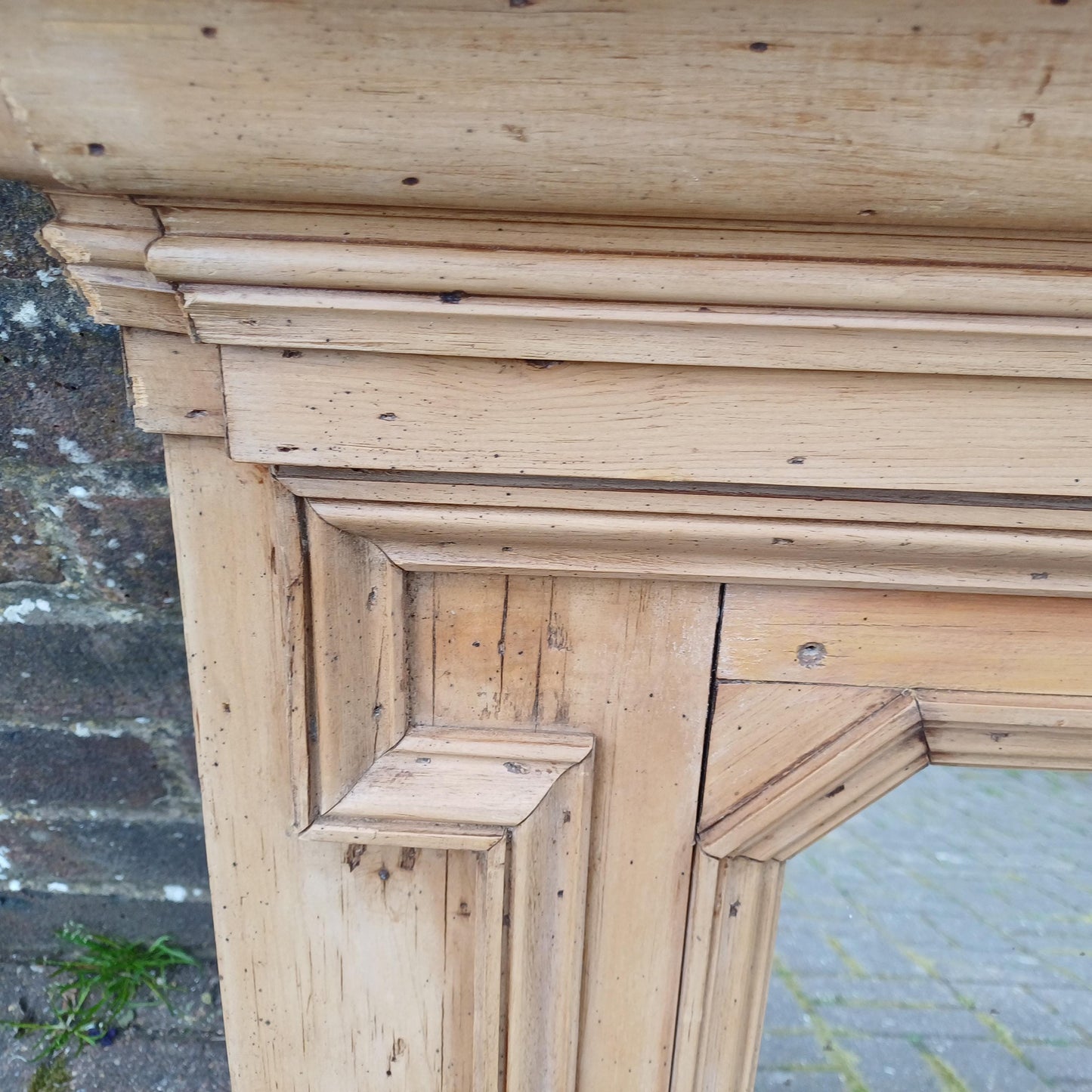Vintage Antique Victorian Stripped Pine Over Mantel or Wall Amazing Cornice Statement Piece Natural Wax Finish FREE HAND Delivery