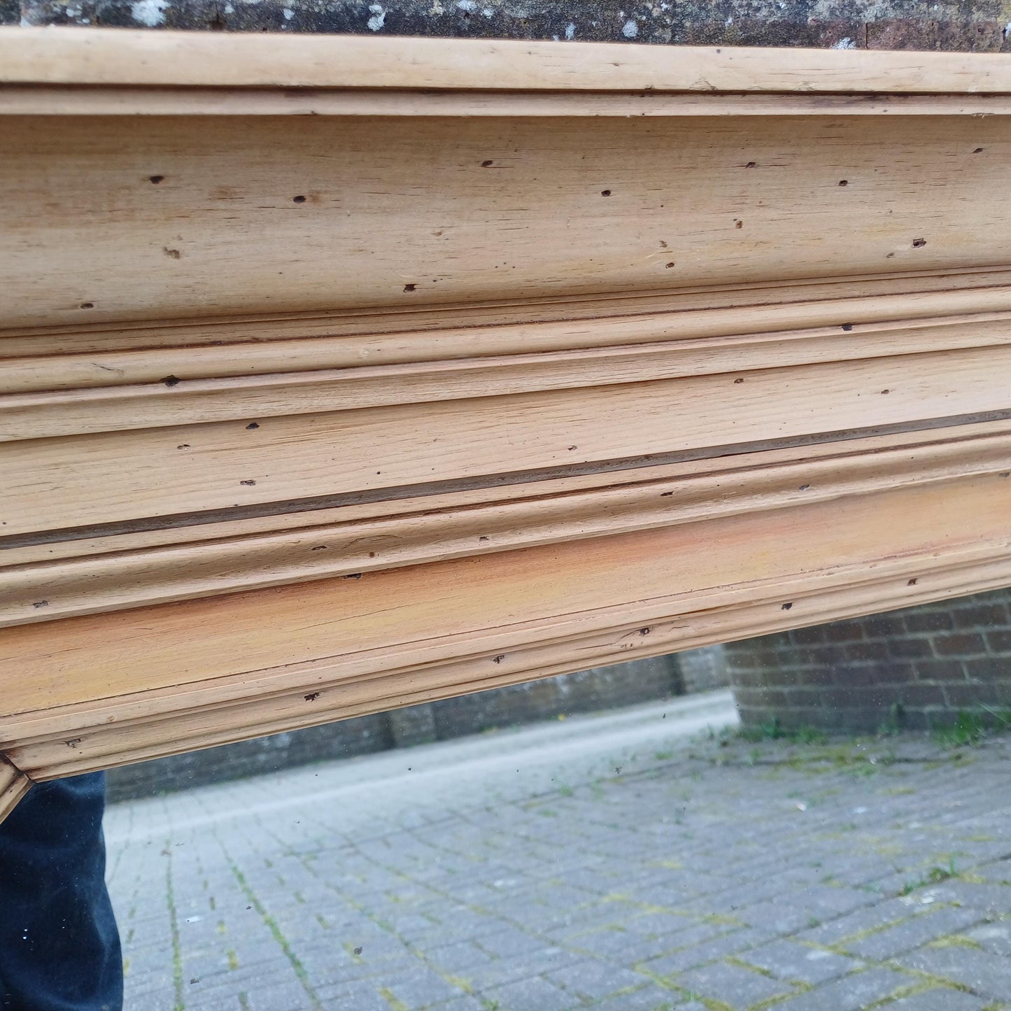Vintage Antique Victorian Stripped Pine Over Mantel or Wall Amazing Cornice Statement Piece Natural Wax Finish FREE HAND Delivery