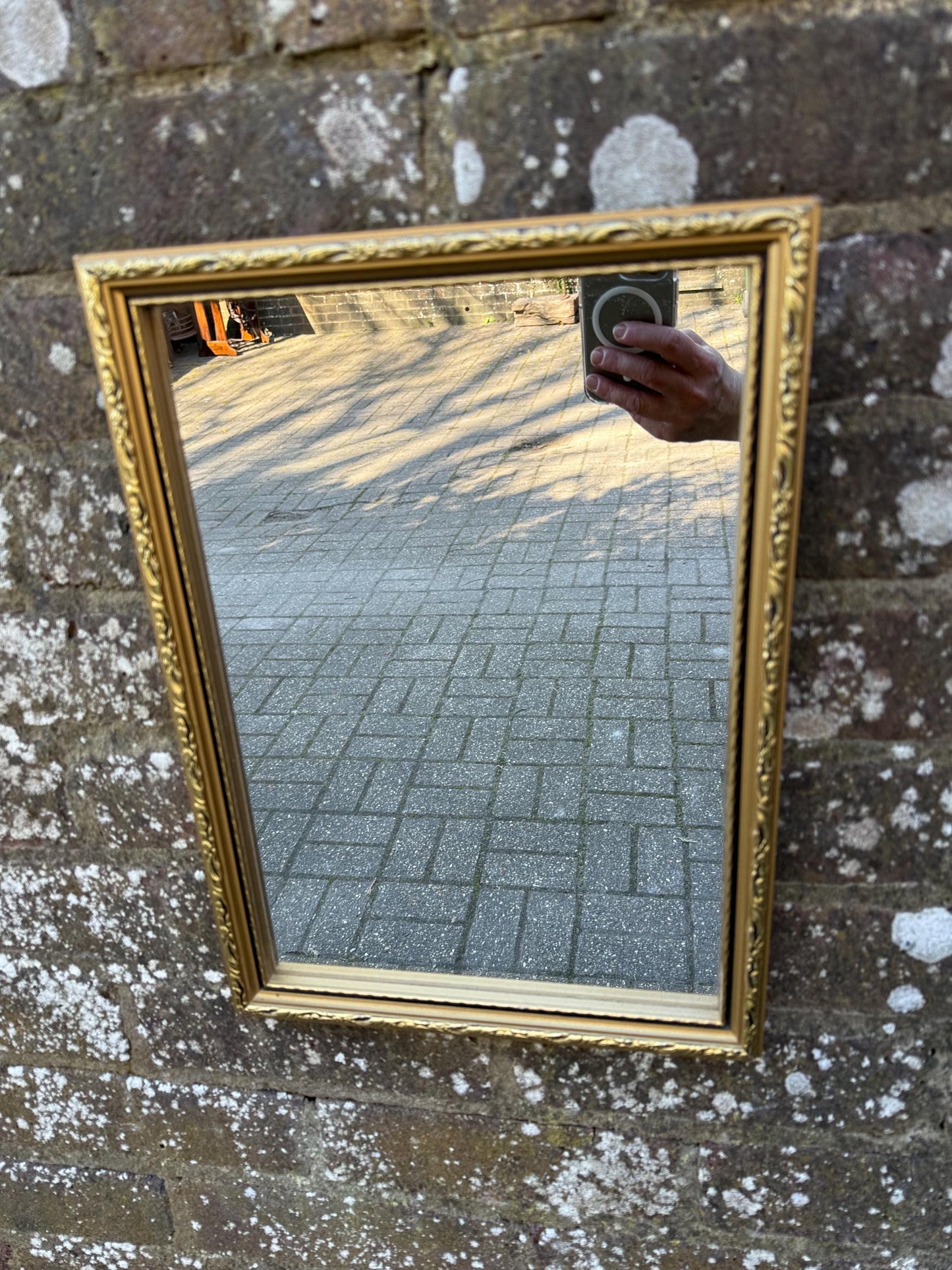 Small Vintage 70s Gilt Framed Mirror - vgc
