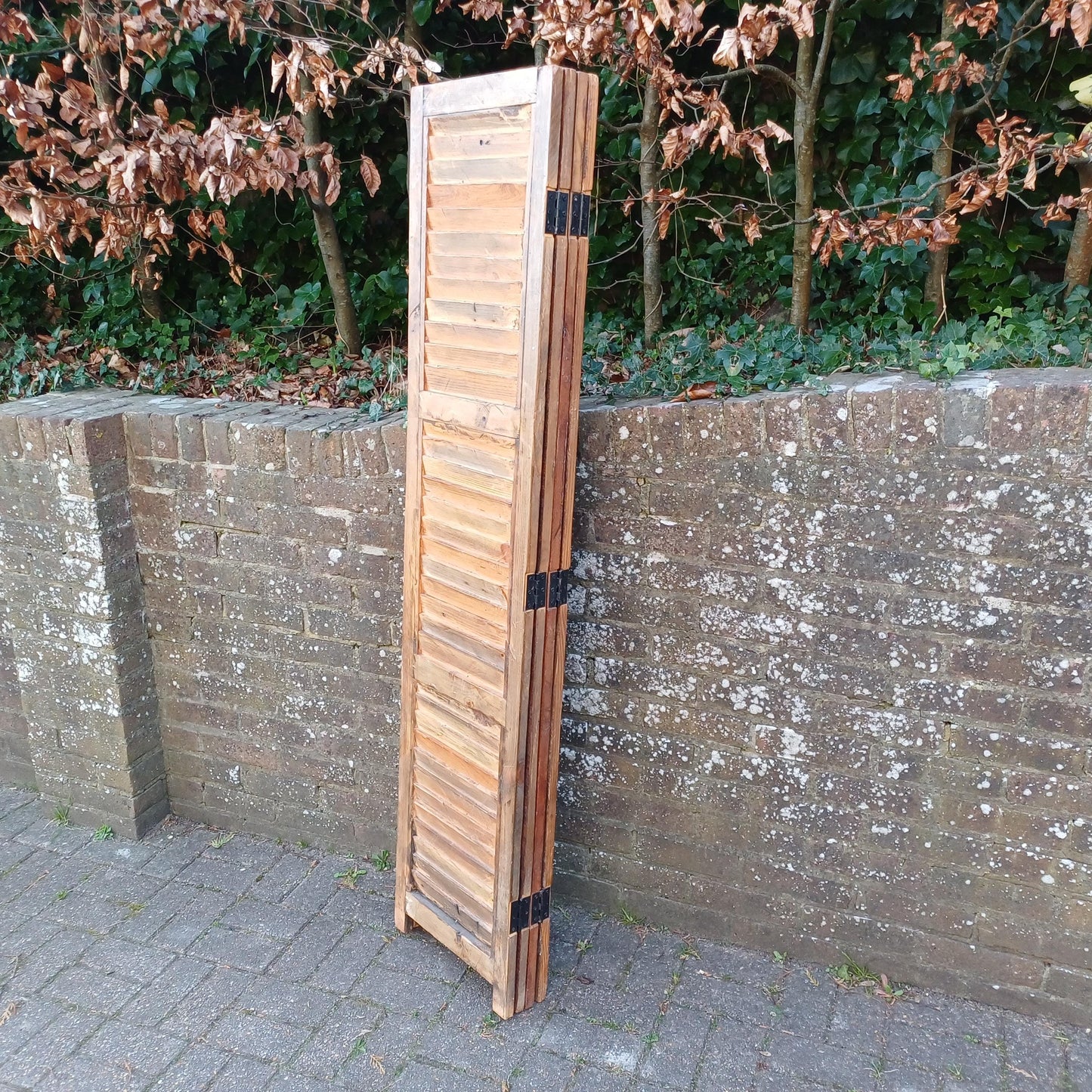 Rustic Handmade Reclaimed Wood Folding Screen Room Divider Vintage Industrial Style FREE HAND Delivery