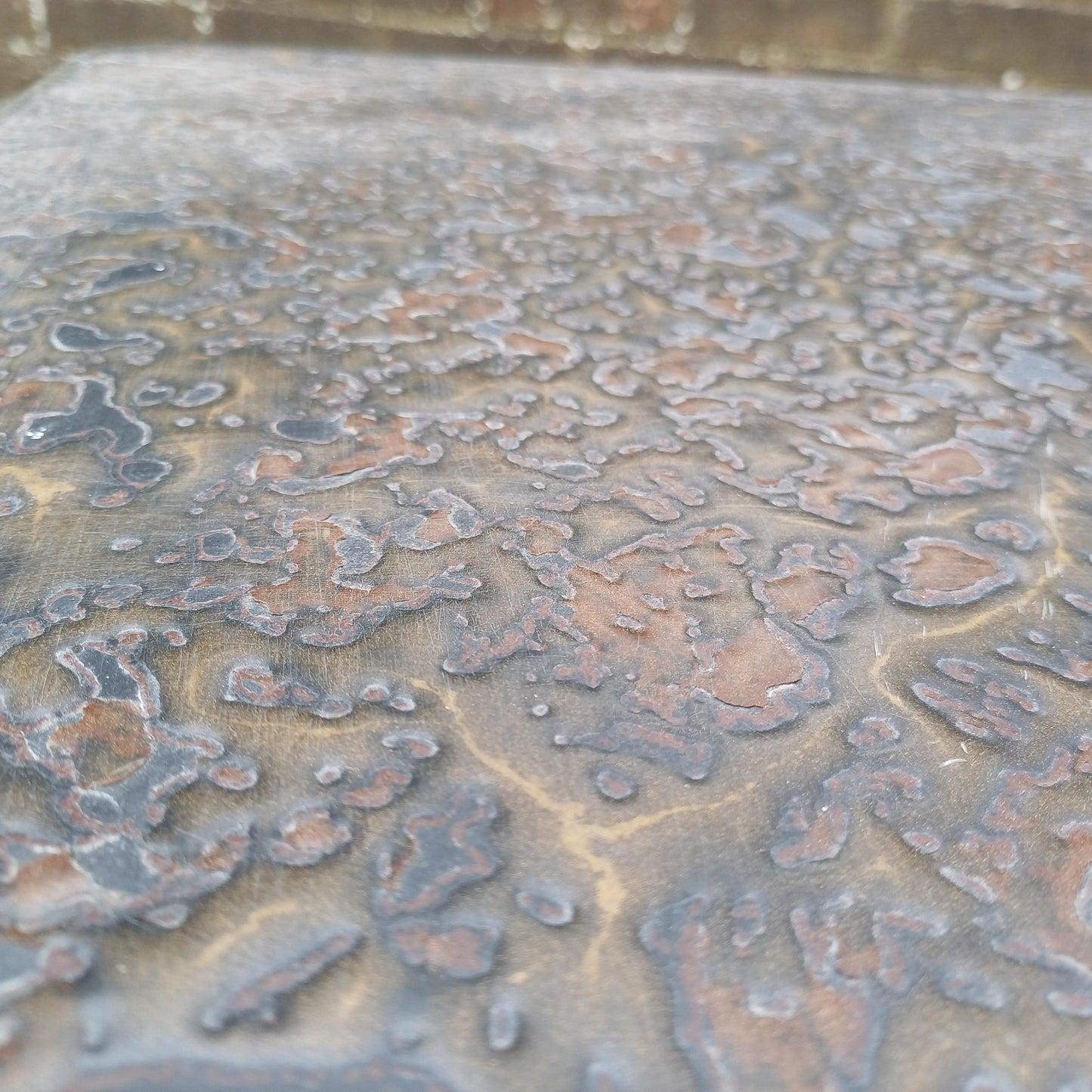Huge Mid-Century Retro Sculpted Coffee Table 1970s Floral Relief Top Brutalist Art Nouveau Style Gold Bronze Resin FREE HAND Delivery