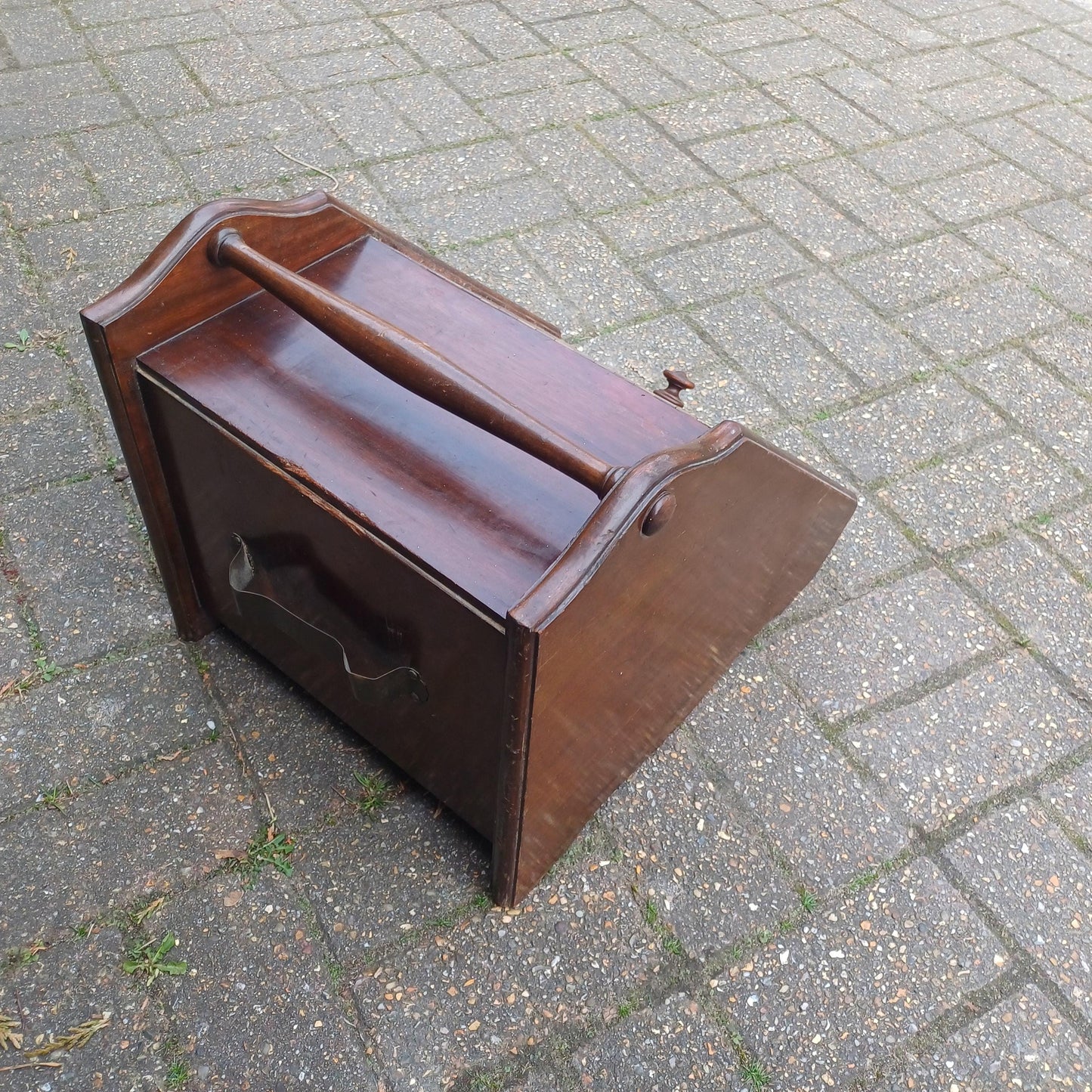 Vintage Edwardian Solid Mahogany Coal Scuttle Box Original Liner, Storage Vintage Antique Fireplace