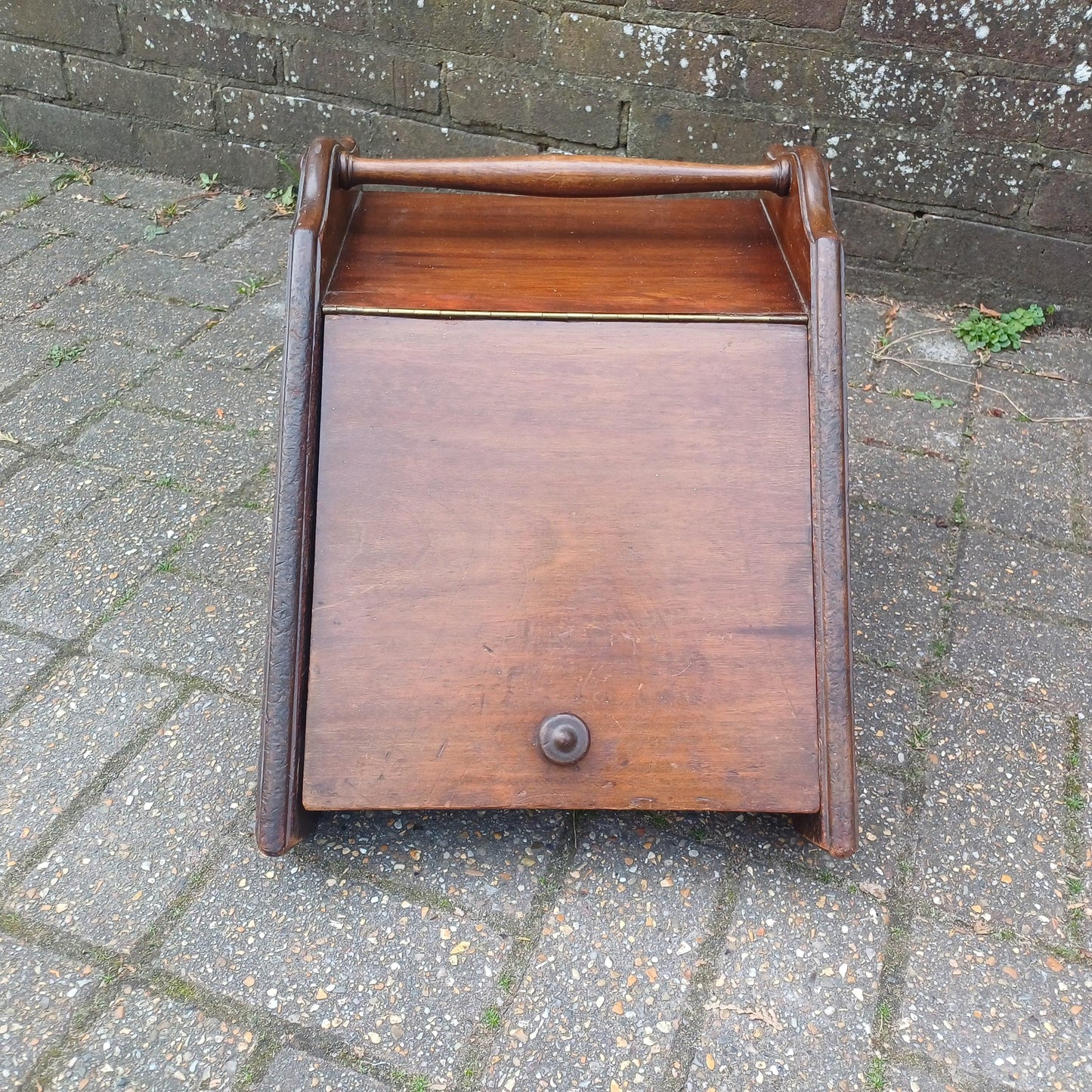 Vintage Edwardian Solid Mahogany Coal Scuttle Box Original Liner, Storage Vintage Antique Fireplace