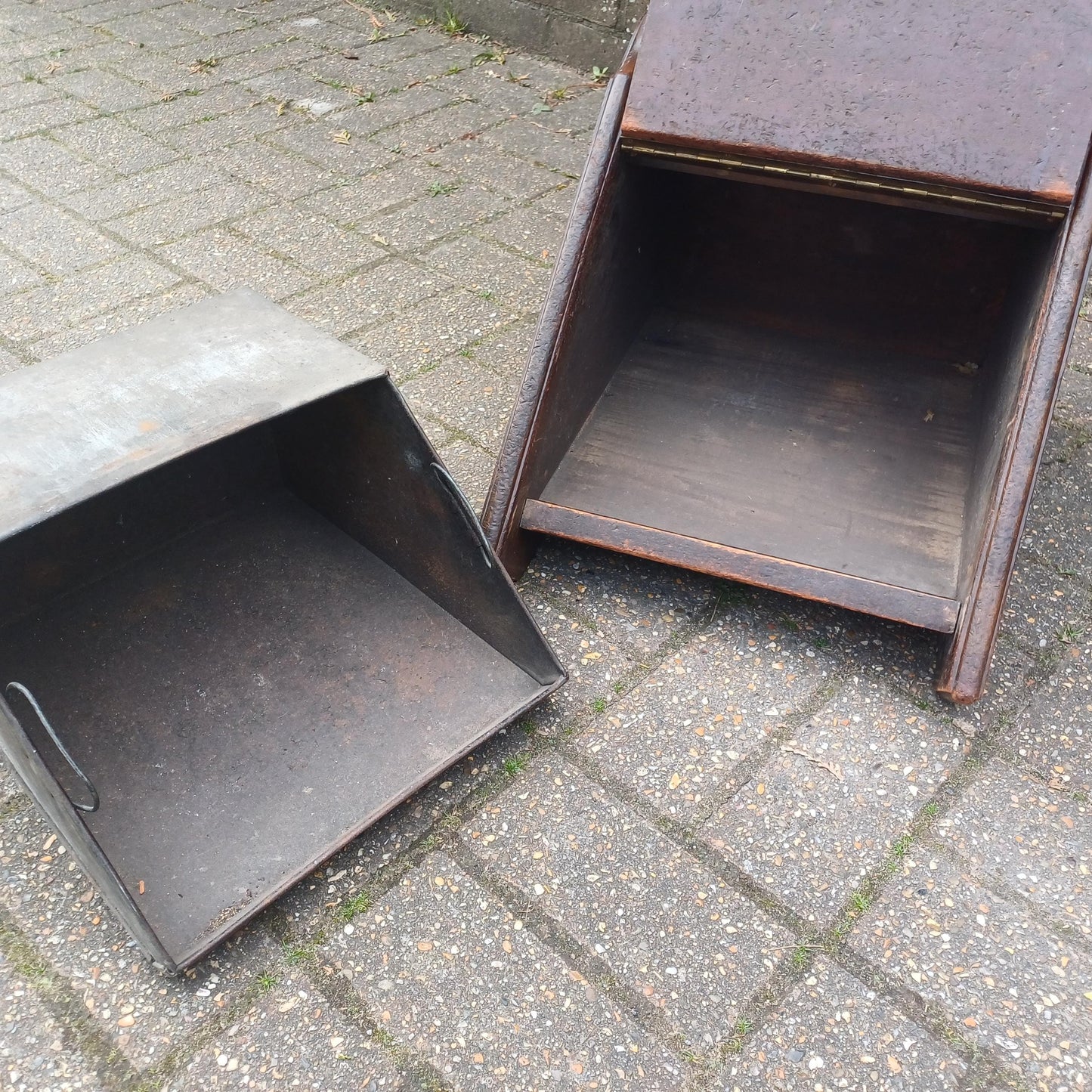 Vintage Edwardian Solid Mahogany Coal Scuttle Box Original Liner, Storage Vintage Antique Fireplace