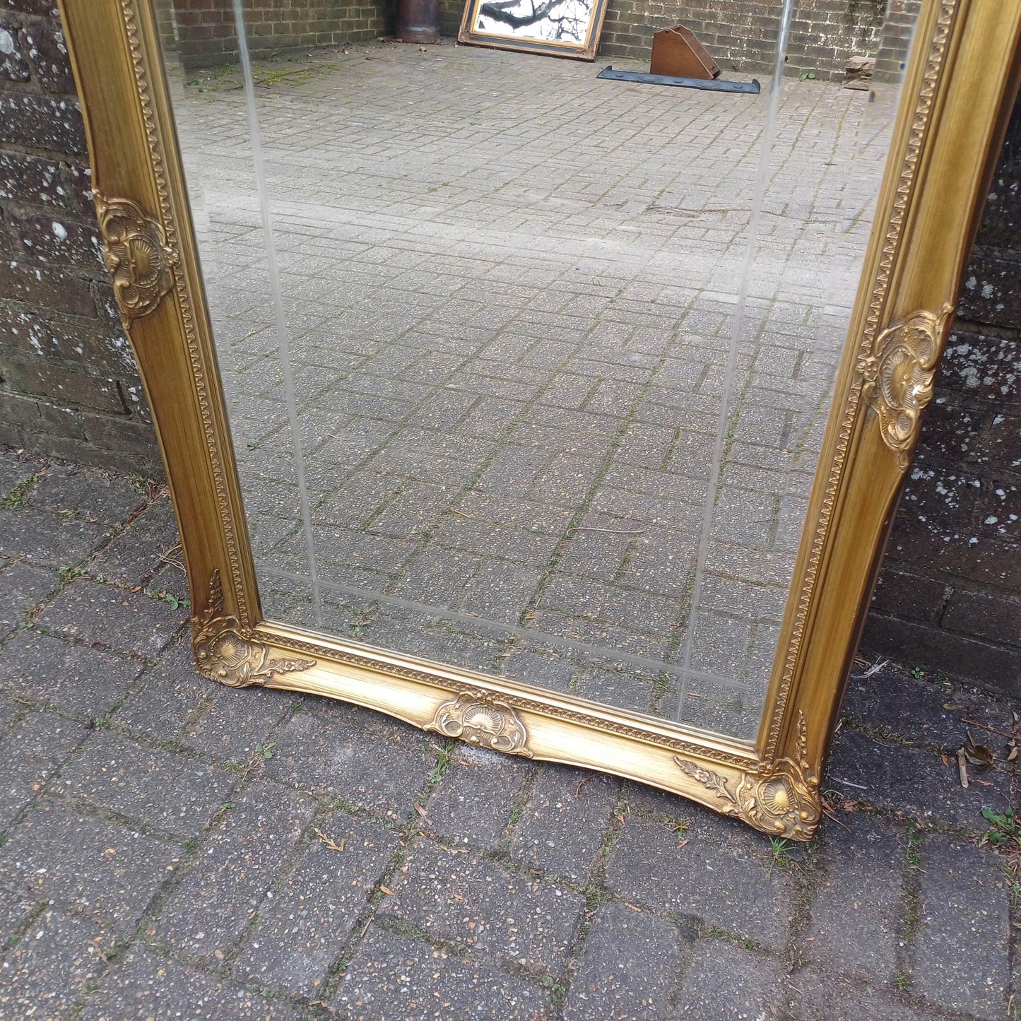 Huge Vintage 80s French Louis XV-Style Wall Mirror Ornate Gilt Frame, Bevelled Glass Panels FREE HAND Delivery