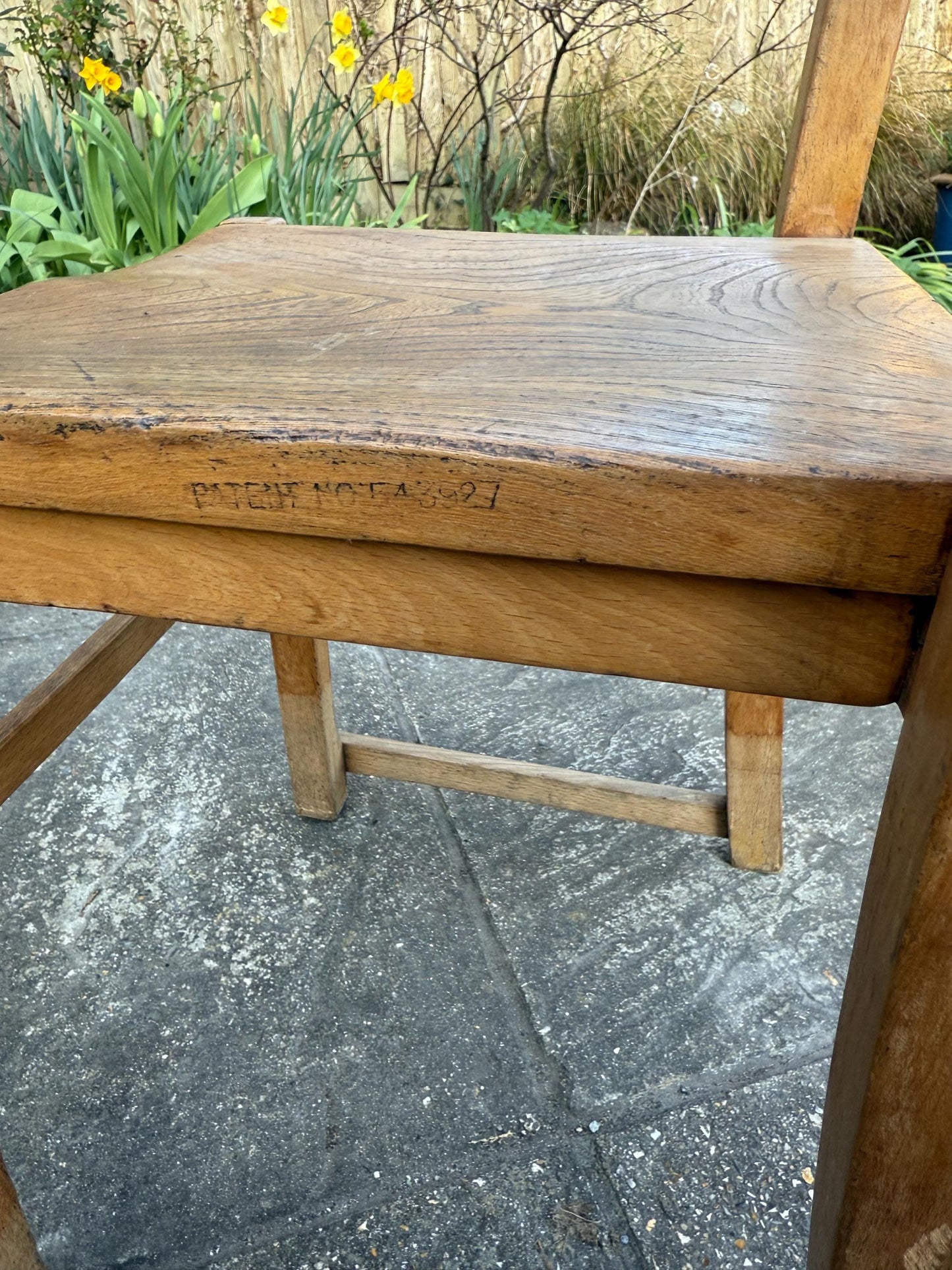 Vintage child's chair - rustic wooden child's chair, mid-century chair - playroom furniture, bedroom chair