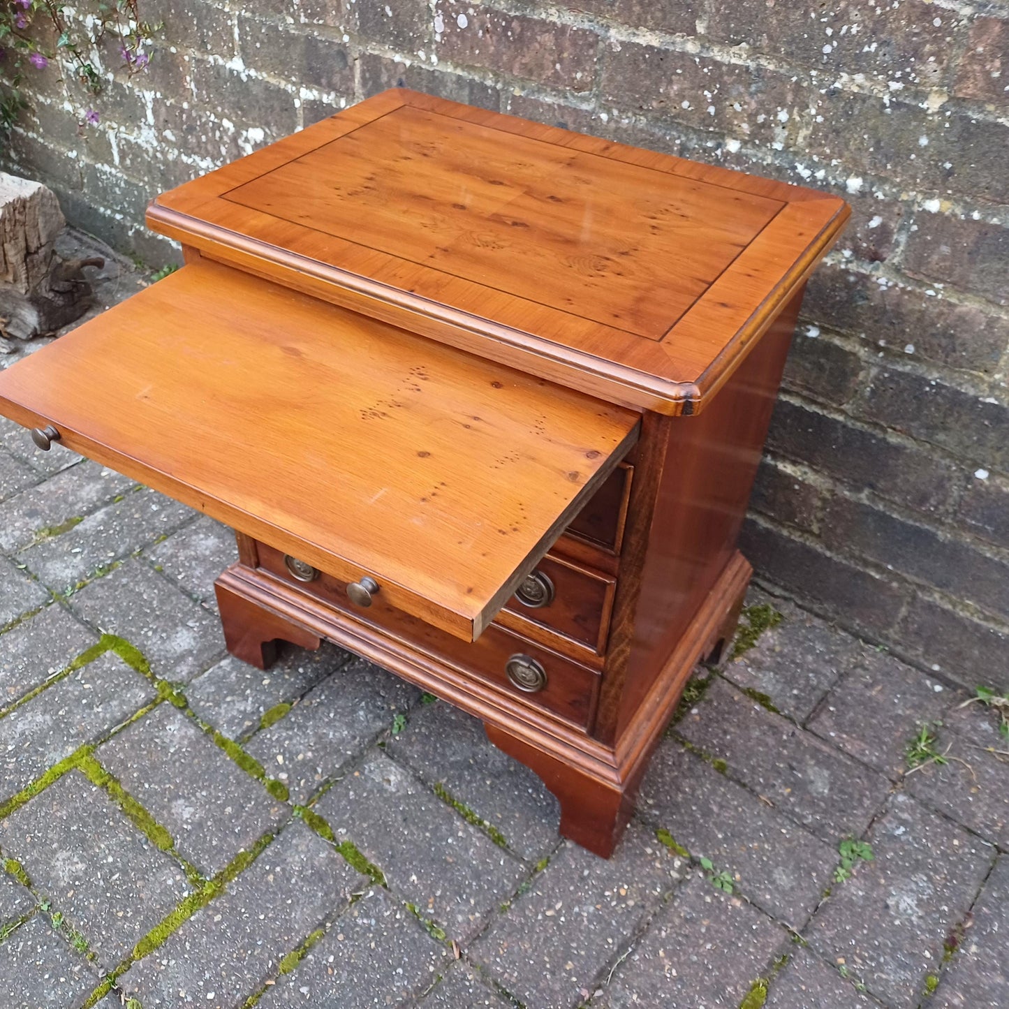Vintage Georgian Style Miniature Chest of Drawers – Burr Elm Veneer, 1980s Reproduction Jewelry Precious Things