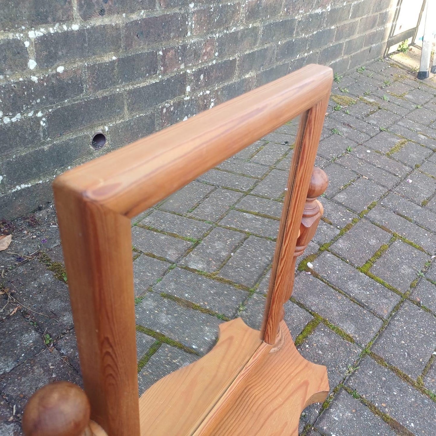 Vintage Pine Dressing Table Mirror, Vanity Swing Mirror, Vintage Swing Mirror, Pine Bedroom mirror