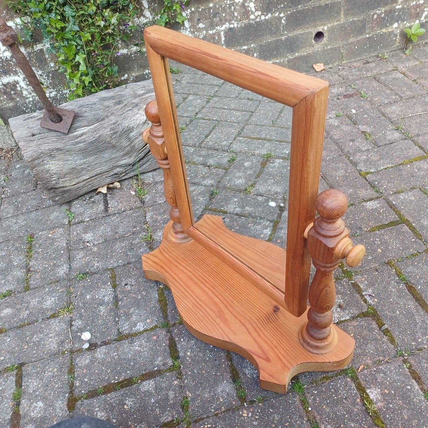 Vintage Pine Dressing Table Mirror, Vanity Swing Mirror, Vintage Swing Mirror, Pine Bedroom mirror