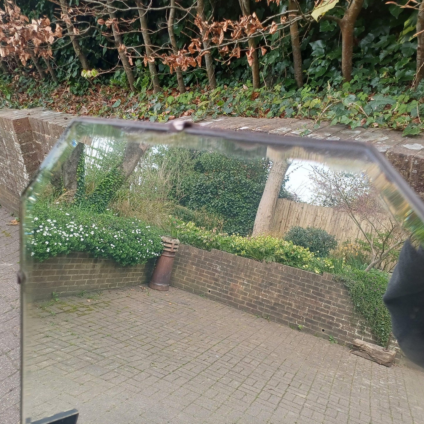 1920s Art Deco Oak Cheval Mirror Side Shelves Freestanding Distressed Black Finish Vintage Full Length Tilting Mirror FREE HAND Delivery