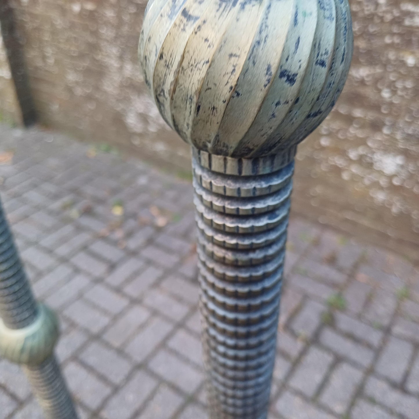 Pair of Vintage Industrial Three Quarter Height Floor Lamps Cast Metal Sculptural Reptile Effect Design PAT Tested