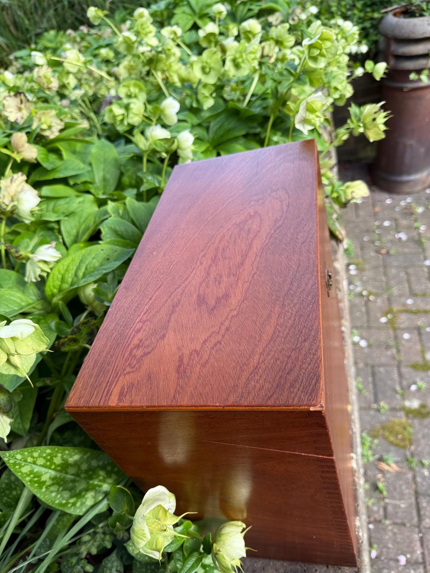 Vintage wooden storage box - perfect for Vinyl, LPs, Records, 12 inch storage, storage case, wooden box 35 x 33 x 18