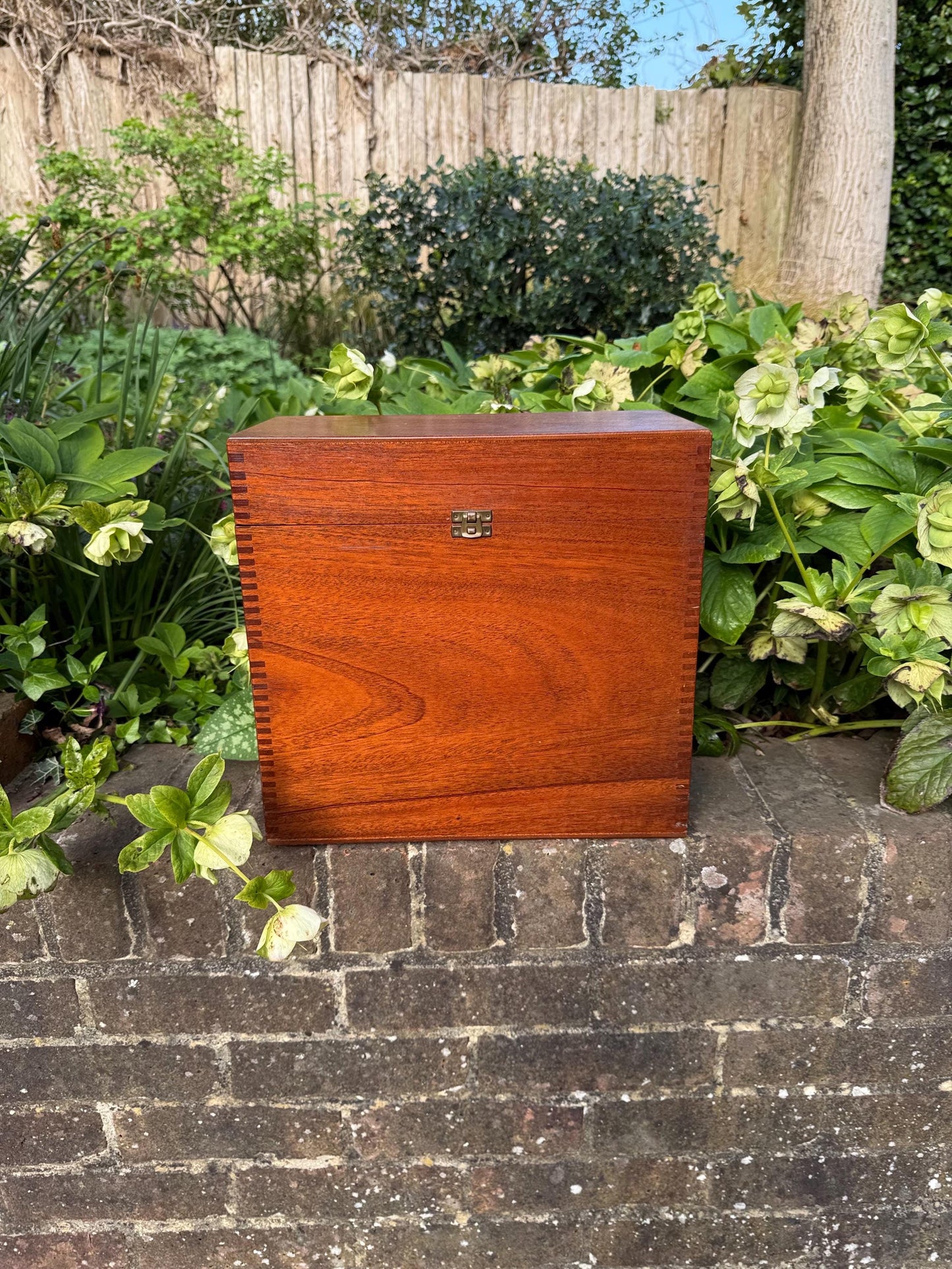 Vintage wooden storage box - perfect for Vinyl, LPs, Records, 12 inch storage, storage case, wooden box 35 x 33 x 18