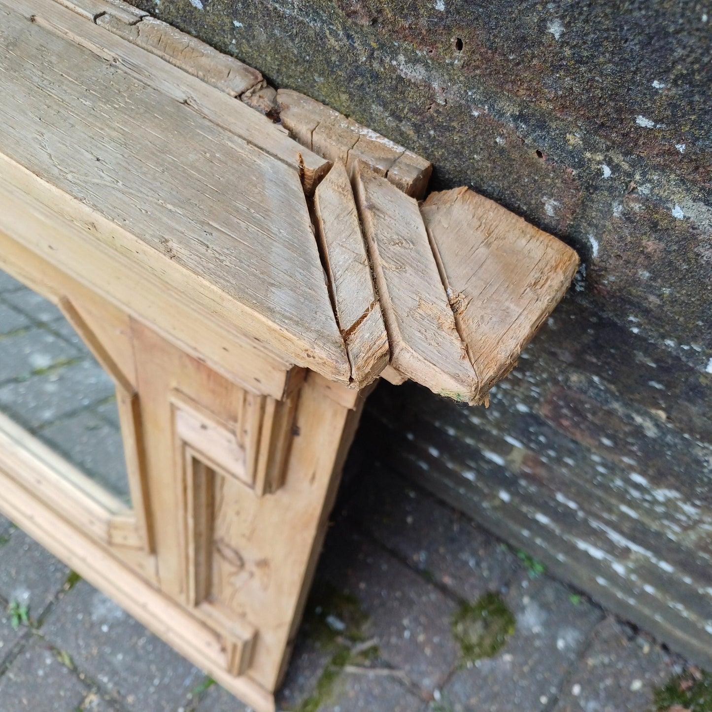 Vintage Antique Victorian Stripped Pine Over Mantel or Wall Amazing Cornice Statement Piece Natural Wax Finish FREE HAND Delivery
