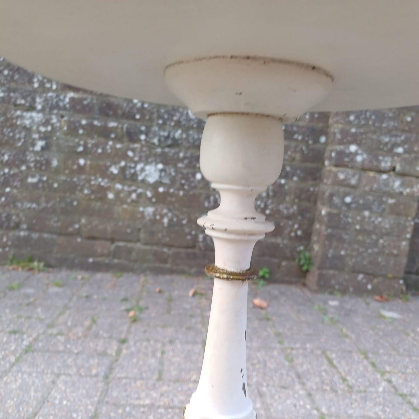 Superb vintage painted white/cream and gold wine table, side table, vintage wooden table, lamp table - white with gold accents