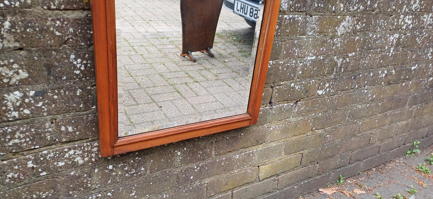 Vintage Early 20th Century Satinwood Wall Mirror with Ornate Carved Frame – Converted Dressing Table Mirror, Unique Antique Decor