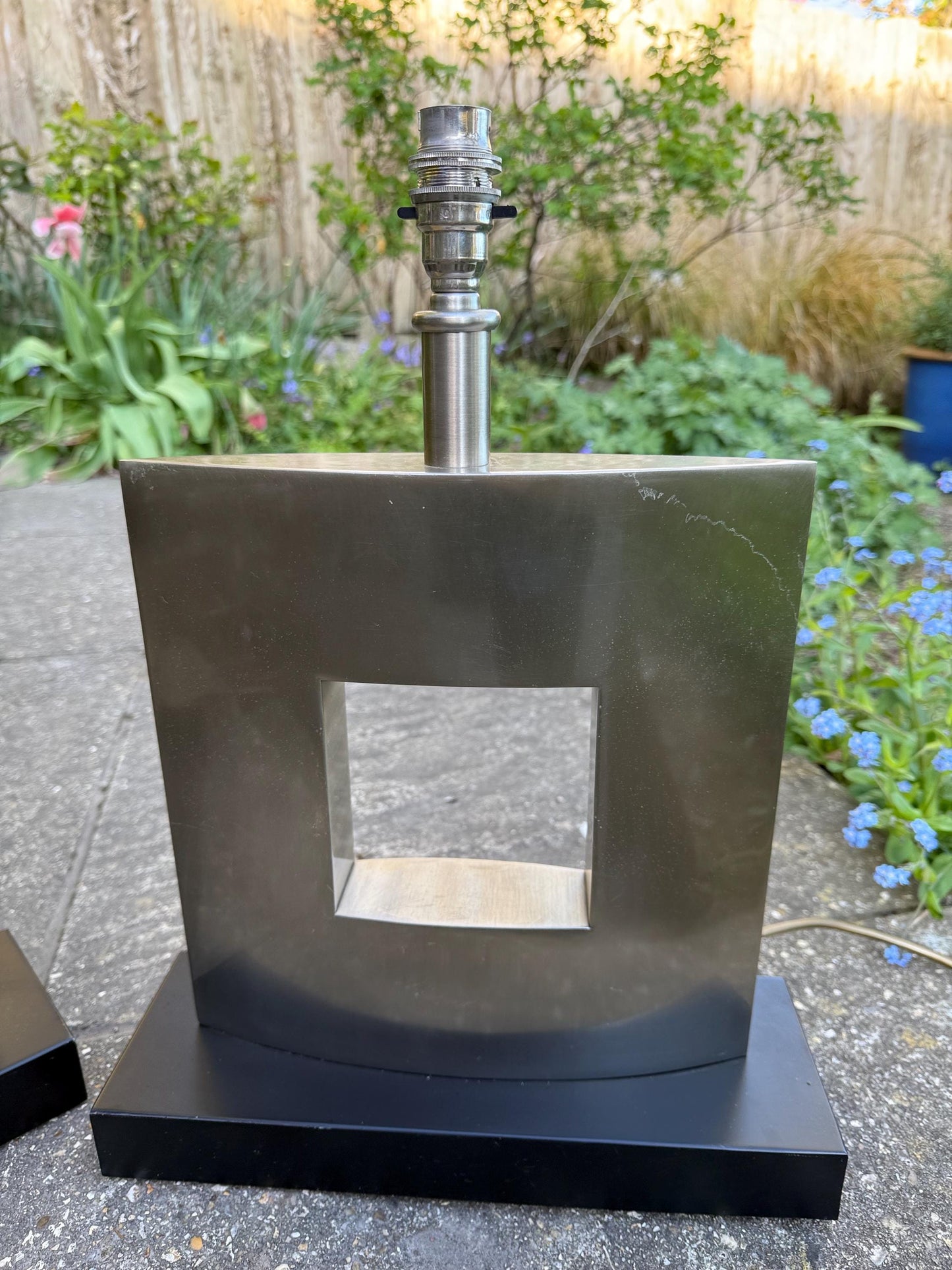 Top Quality Industrial Style Heavy Metal lamps – brushed steel on metal base – large working and PAT tested lamps