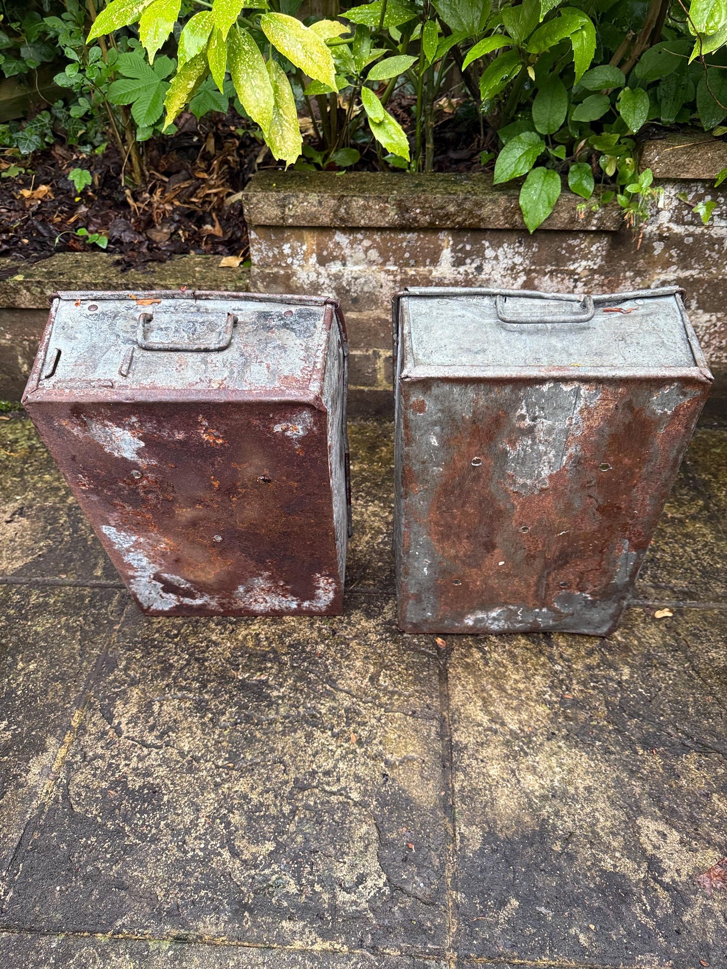 Pair of Industrial Galvanised Metal Storage Crates or Rustic Metal Planters - perfect for outdoors, patio, conservatory, kitchen 2