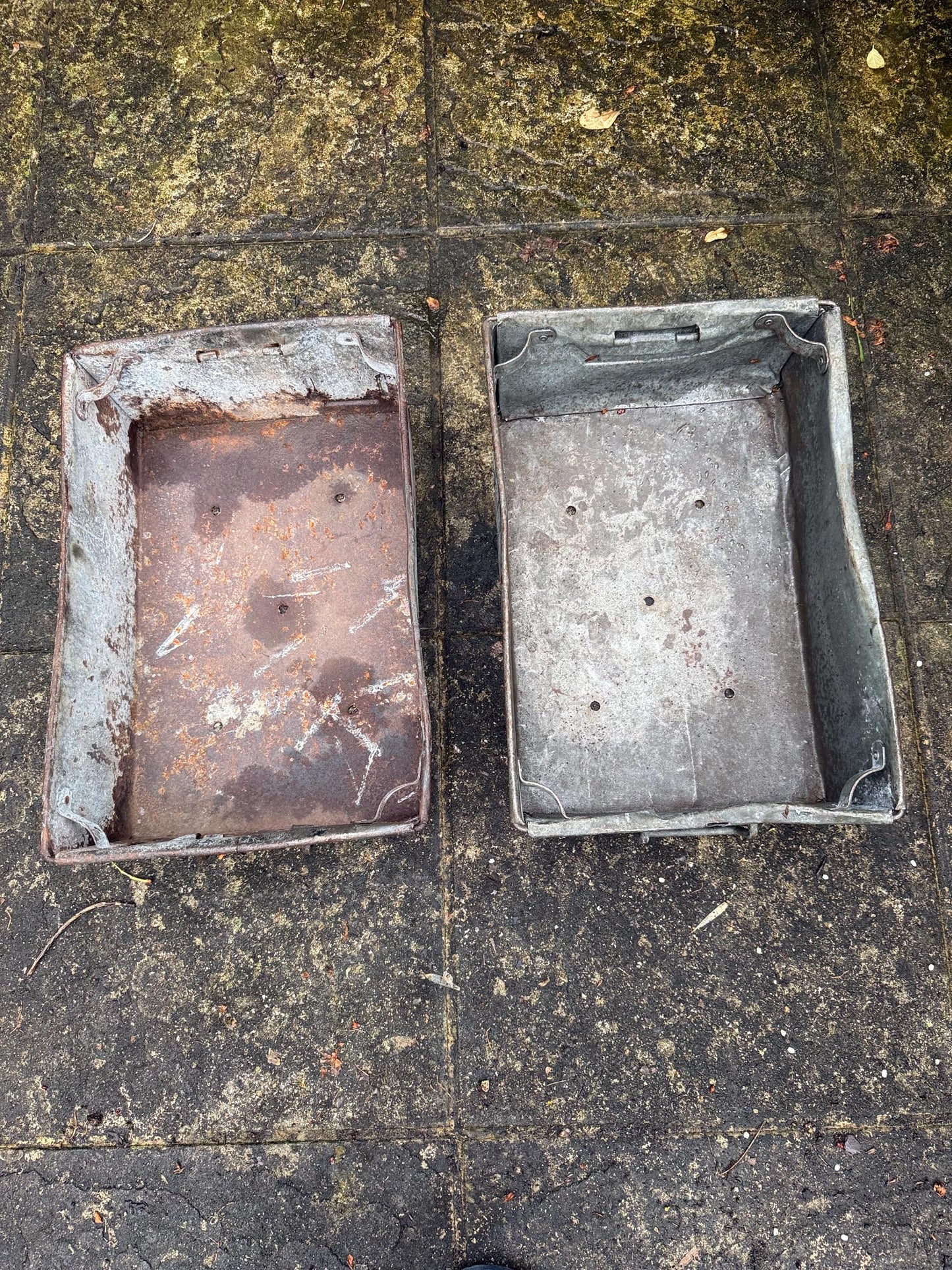 Pair of Industrial Galvanised Metal Storage Crates or Rustic Metal Planters - perfect for outdoors, patio, conservatory, kitchen 2