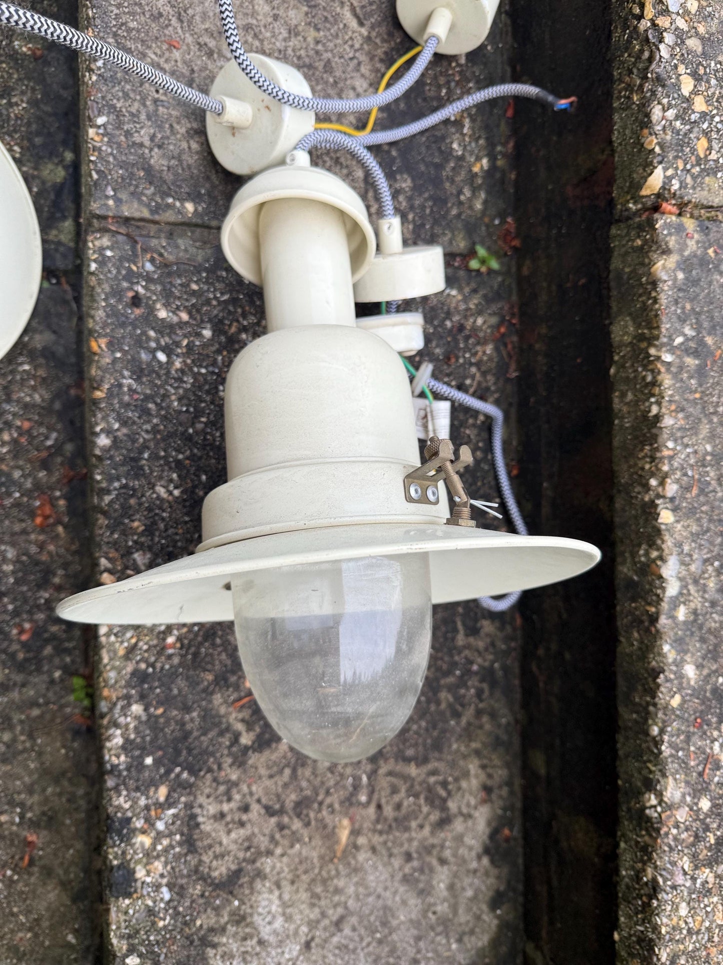Vintage Industrial Pendant Lights, 3 enamel industrial reproduction lights