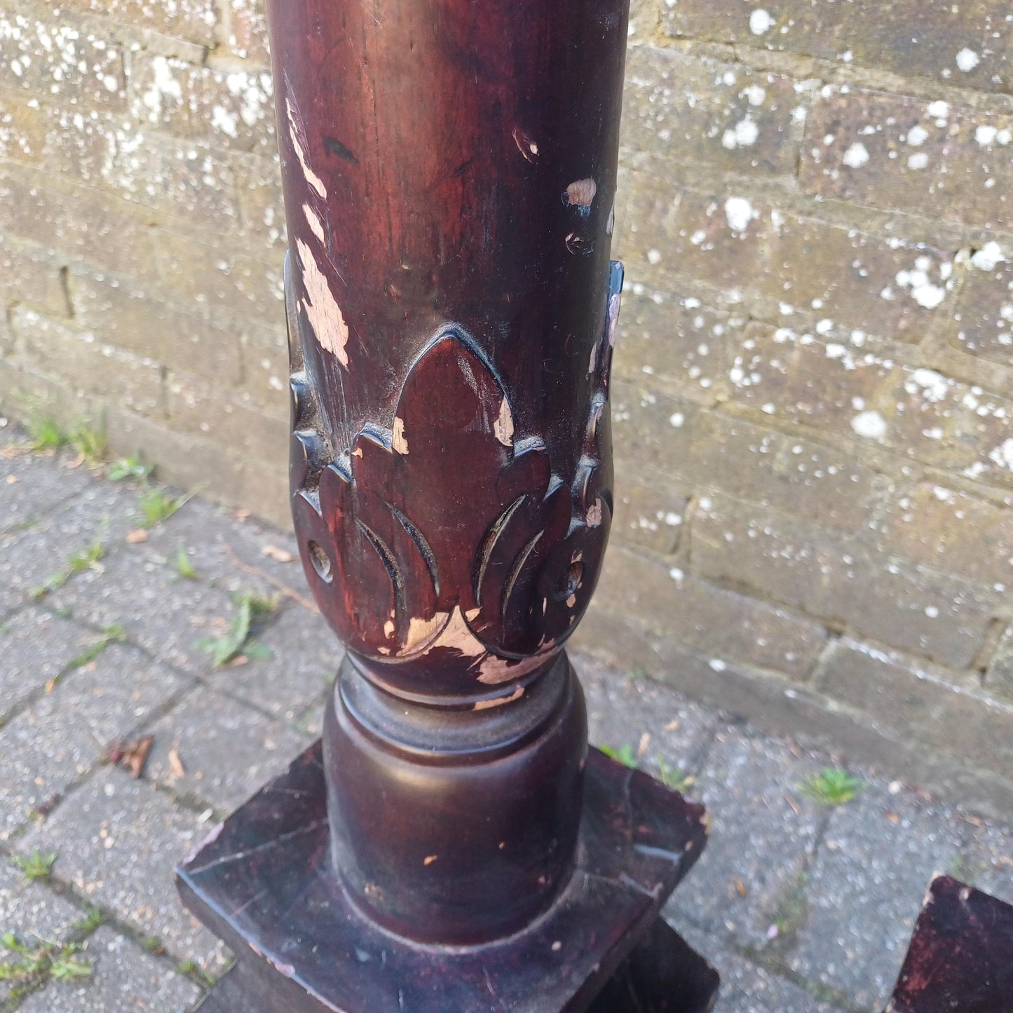 Huge Pair of Colonial Revival Candle Columns with Oriental Lacquer Style Finish Shabby Chic Decor FREE HAND Delivery