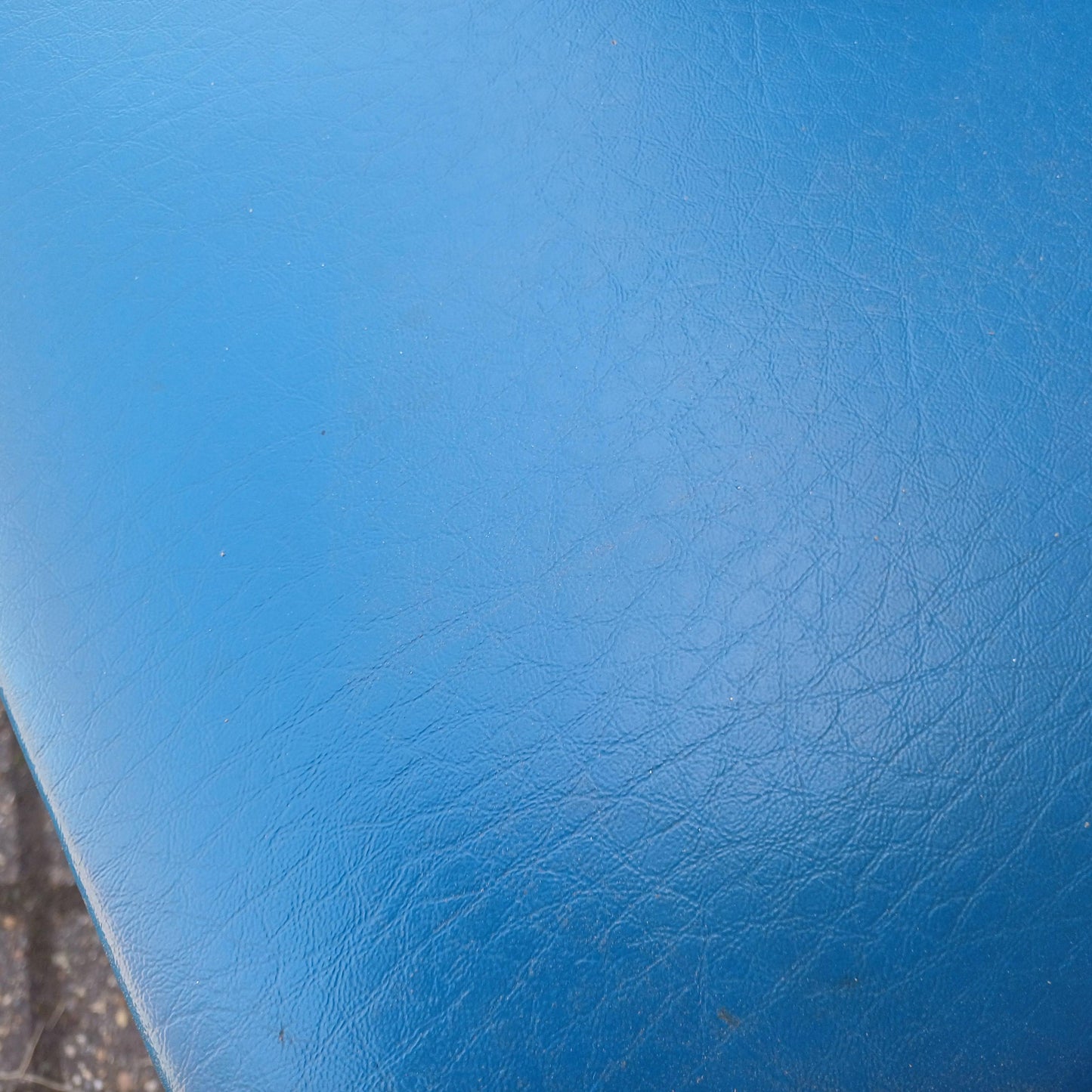 Pair of Mid-Century Modern Retro Dining Chairs Solid Wood Frames with Blue Vinyl Seats