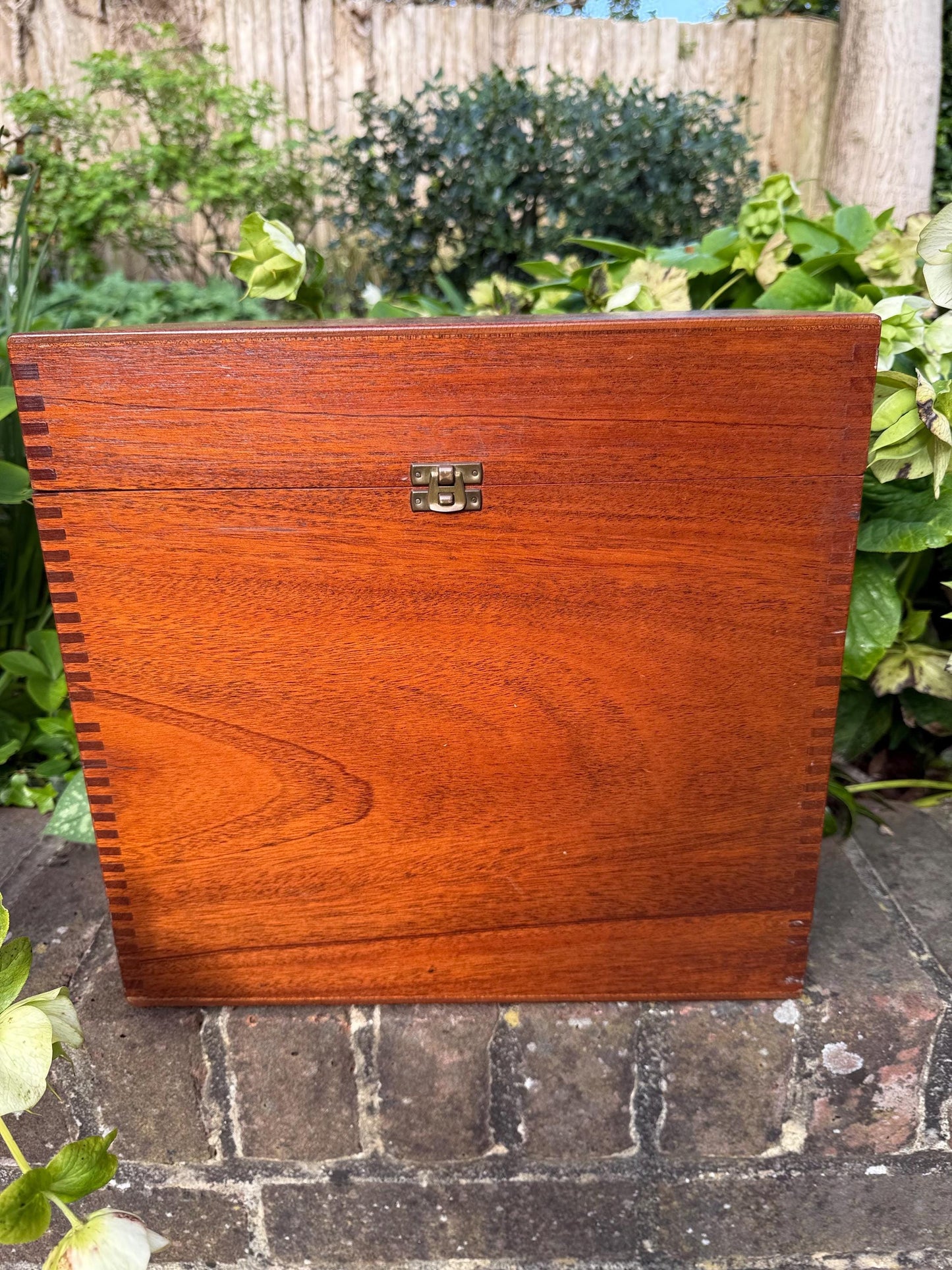 Vintage wooden storage box - perfect for Vinyl, LPs, Records, 12 inch storage, storage case, wooden box 35 x 33 x 18