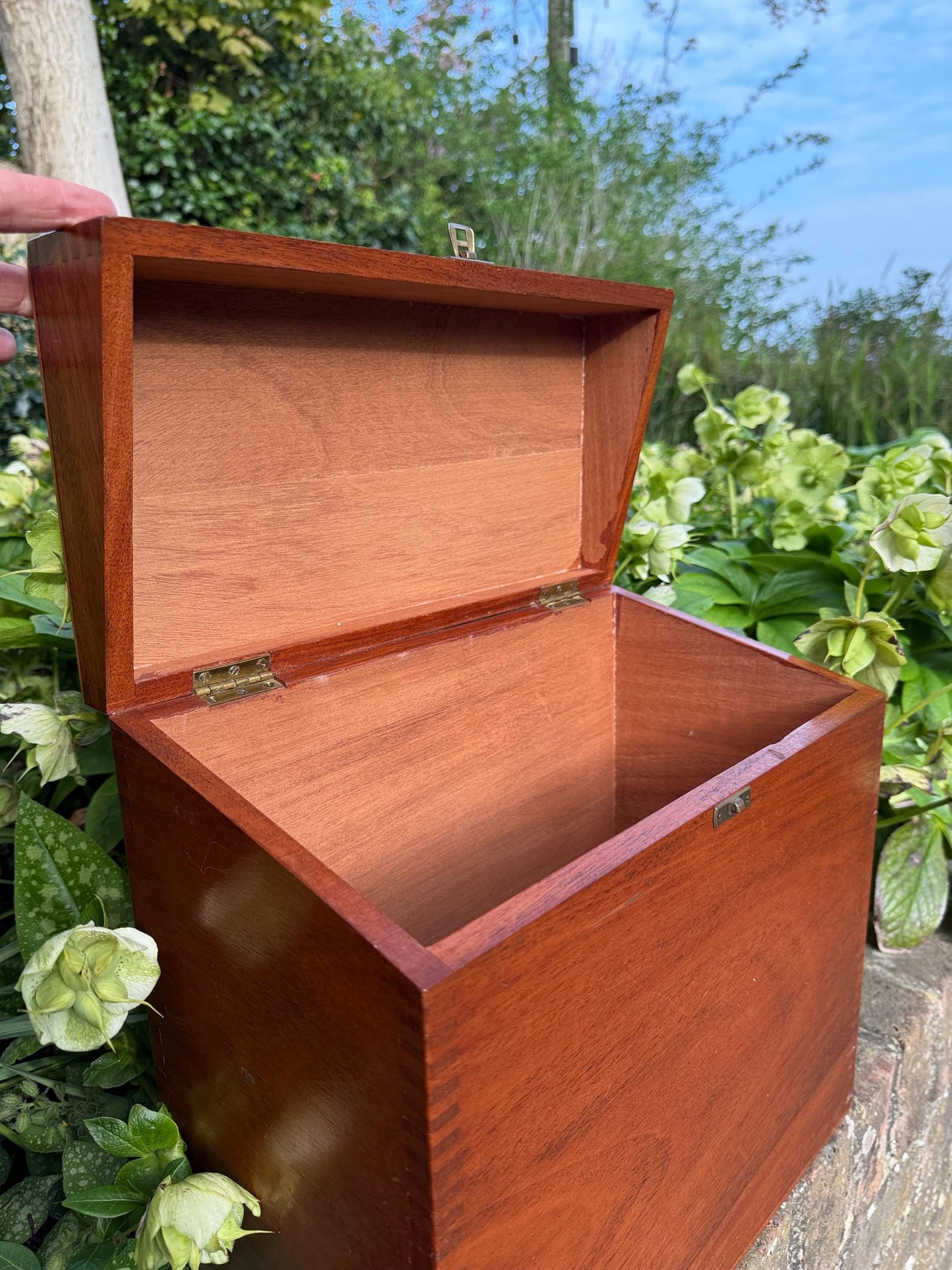 Vintage wooden storage box - perfect for Vinyl, LPs, Records, 12 inch storage, storage case, wooden box 35 x 33 x 18